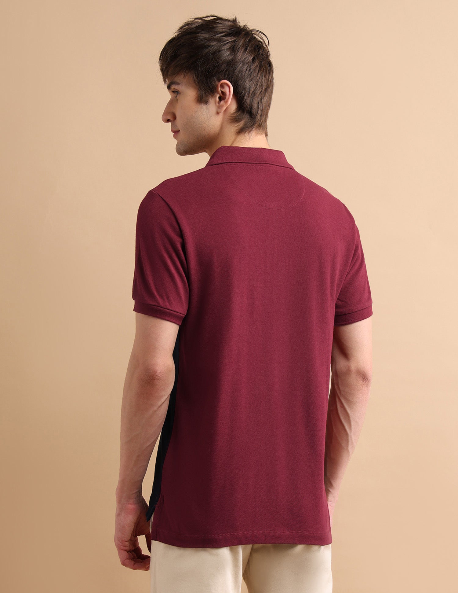 Logo Tape Polo Shirt Dark Red and Navy - U.S. POLO ASSN. | Large