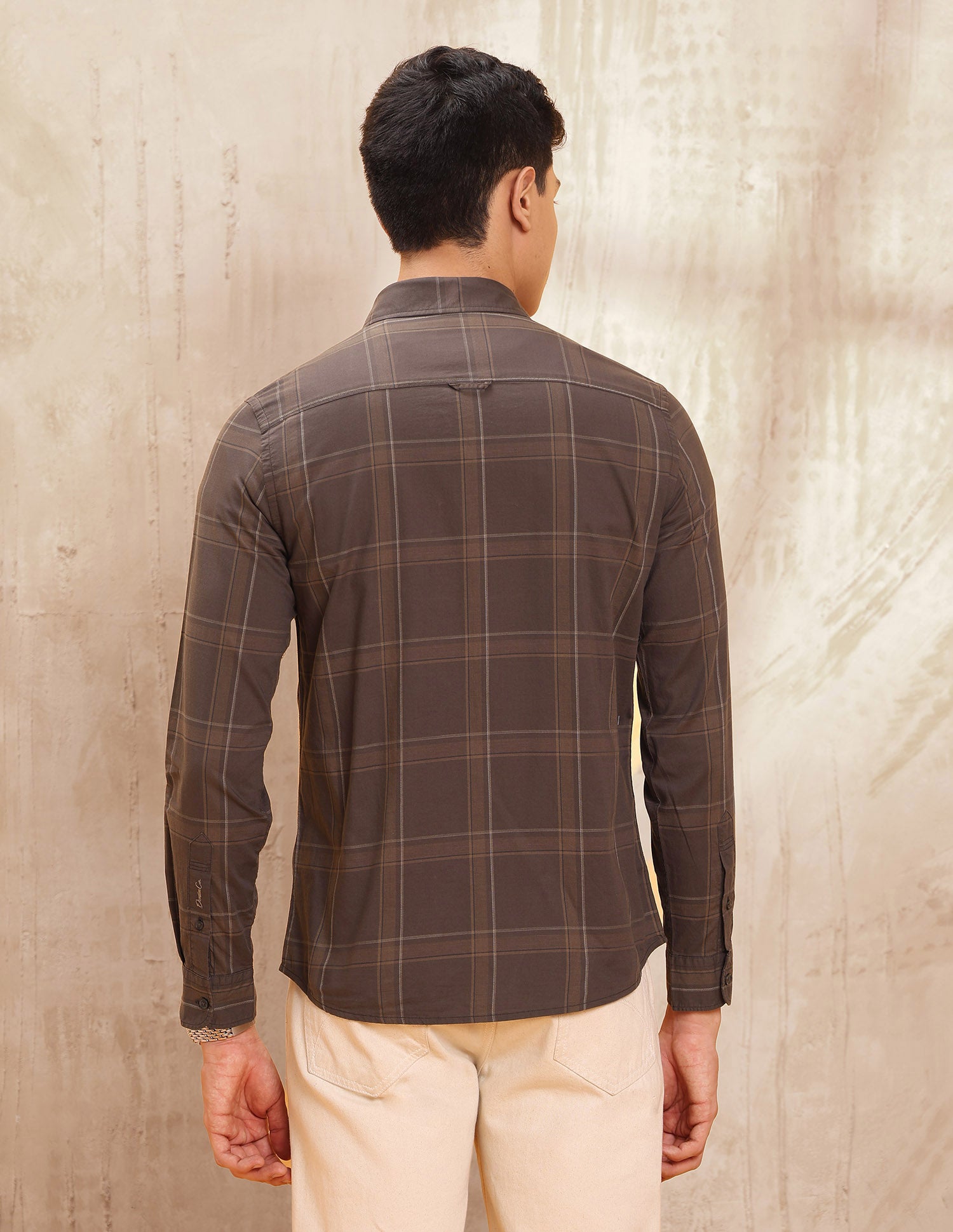 Grid Tattersall Checked Pure Cotton Shirt Dark Brown - U.S. POLO ASSN. | Large