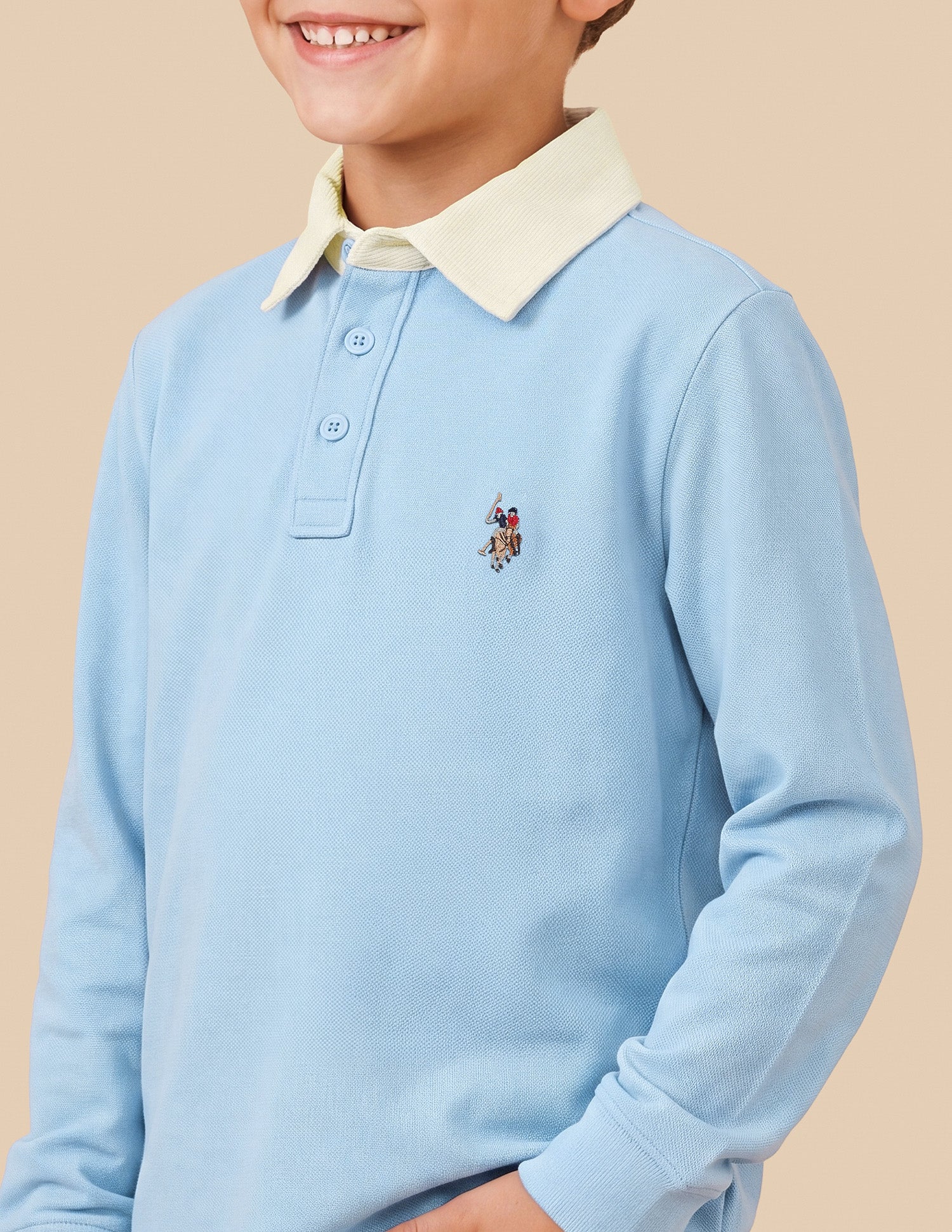 Solid Regular Fit Polo Shirt Light Blue - U.S. Polo Assn. India | Large