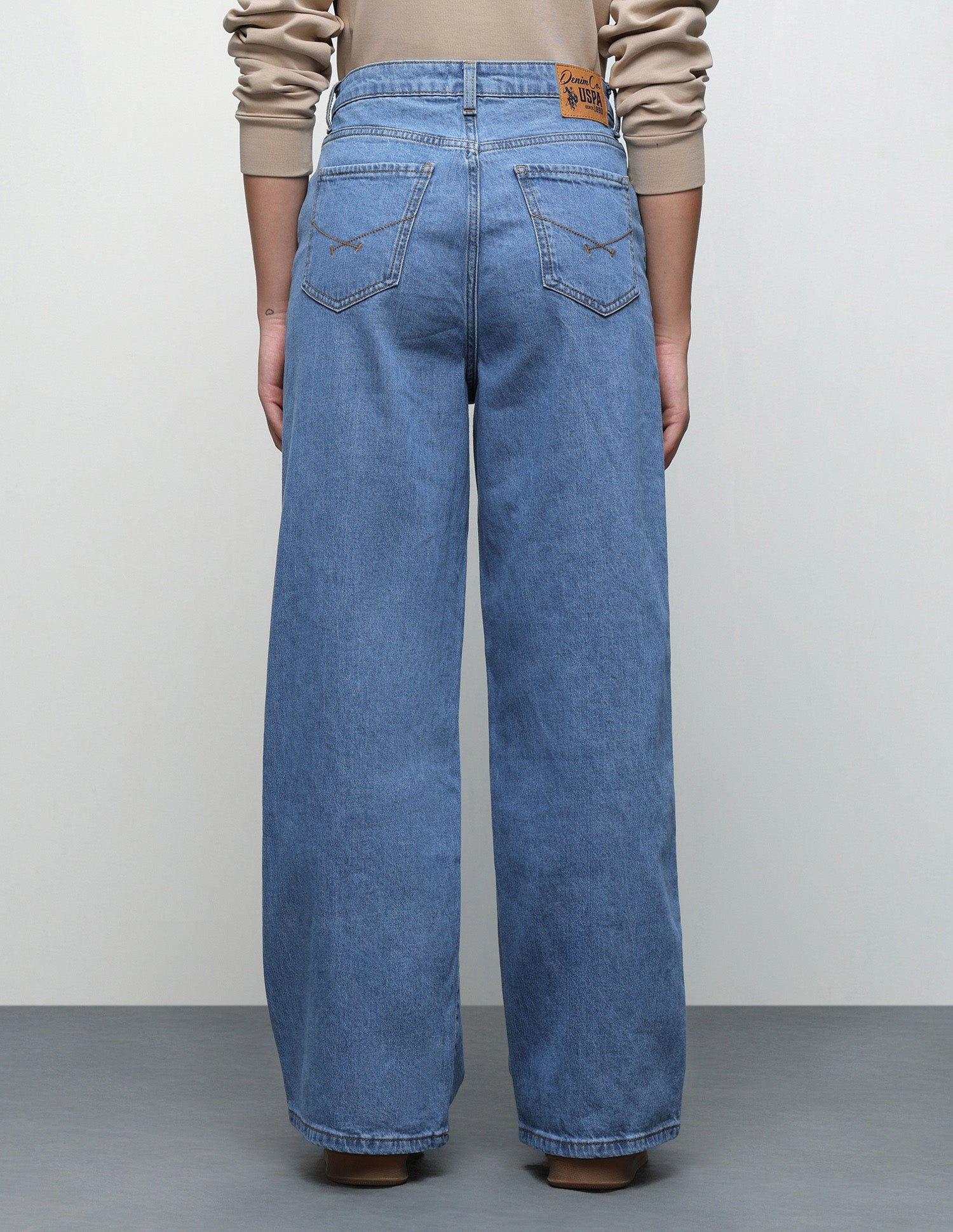 Wide Leg Fit Blue Jeans Blue - U.S. Polo Assn. India | Large