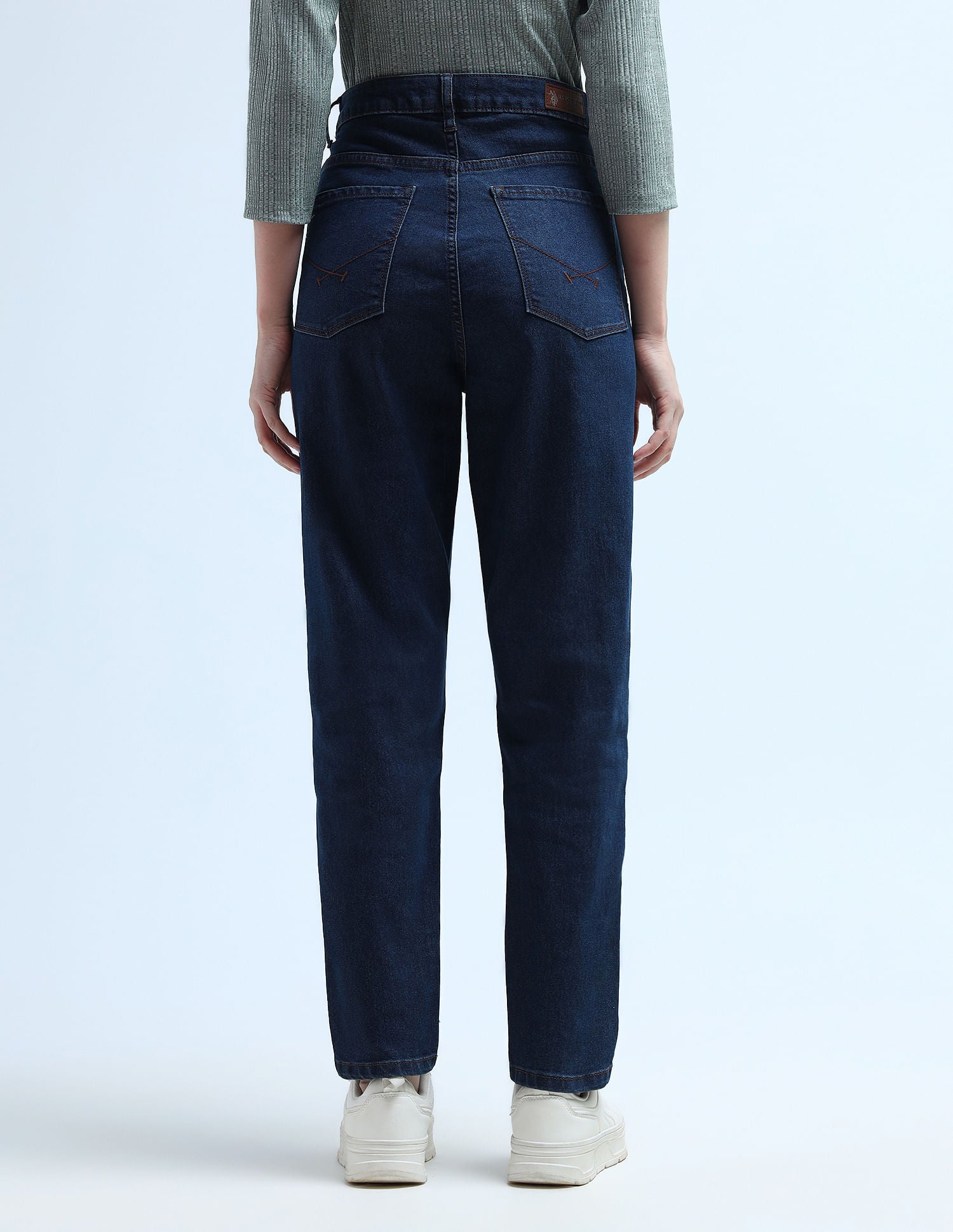 High Rise Mom Fit Jeans Dark Blue - U.S. Polo Assn. India | Large