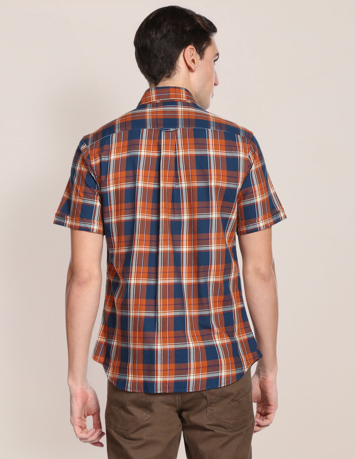 Plaid Check Twill Casual Shirt Rust - U.S. Polo Assn. India | Large