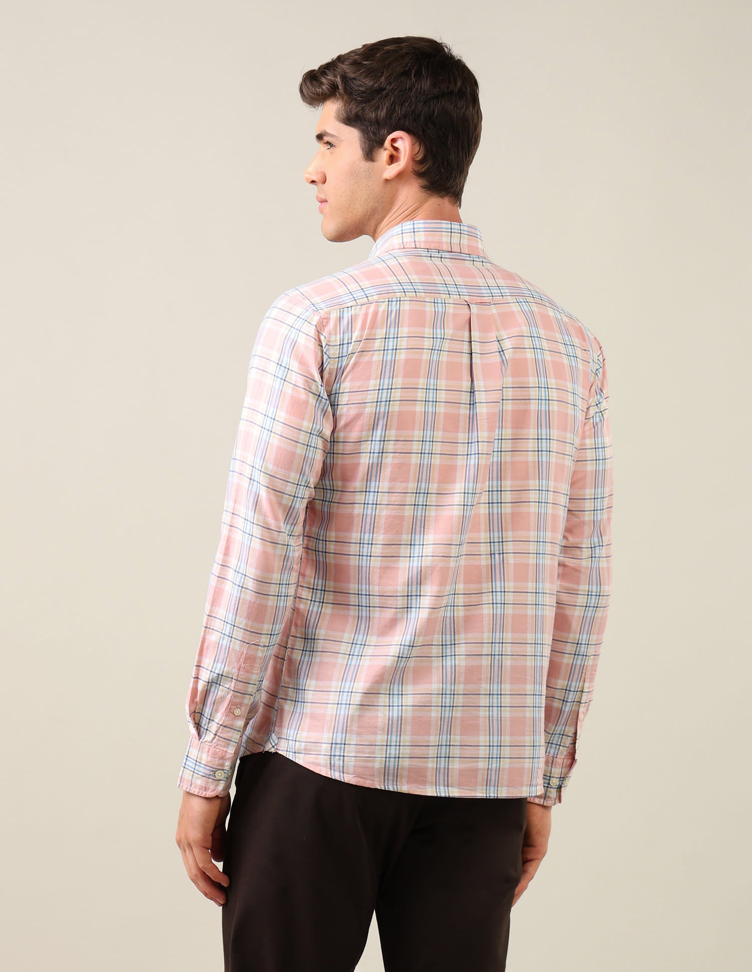 Twill Grid Tattersall Checked Shirt Orange - U.S. Polo Assn. India | Large