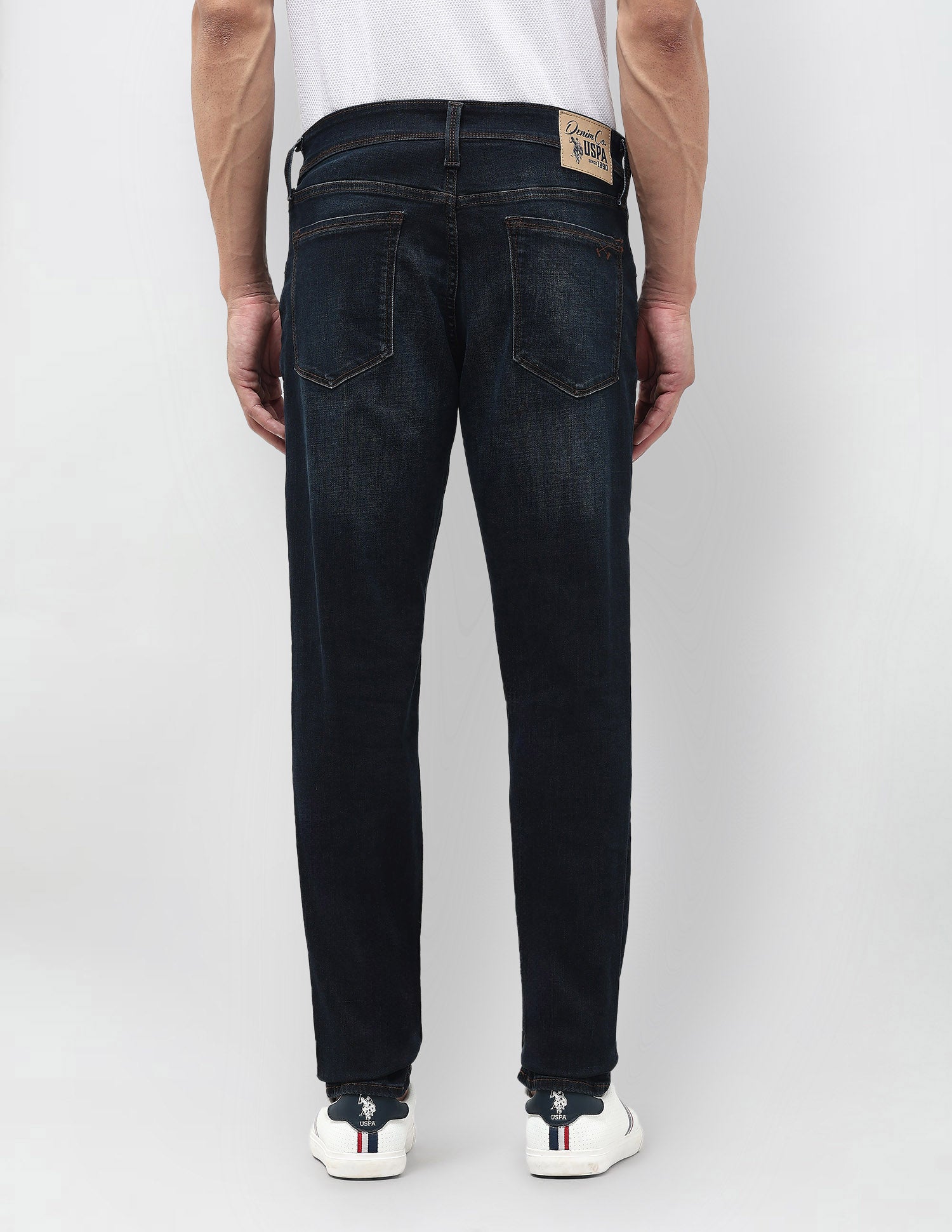 Brandon Slim Tapered Fit Blue Jeans Dark Blue - U.S. POLO ASSN. | Large