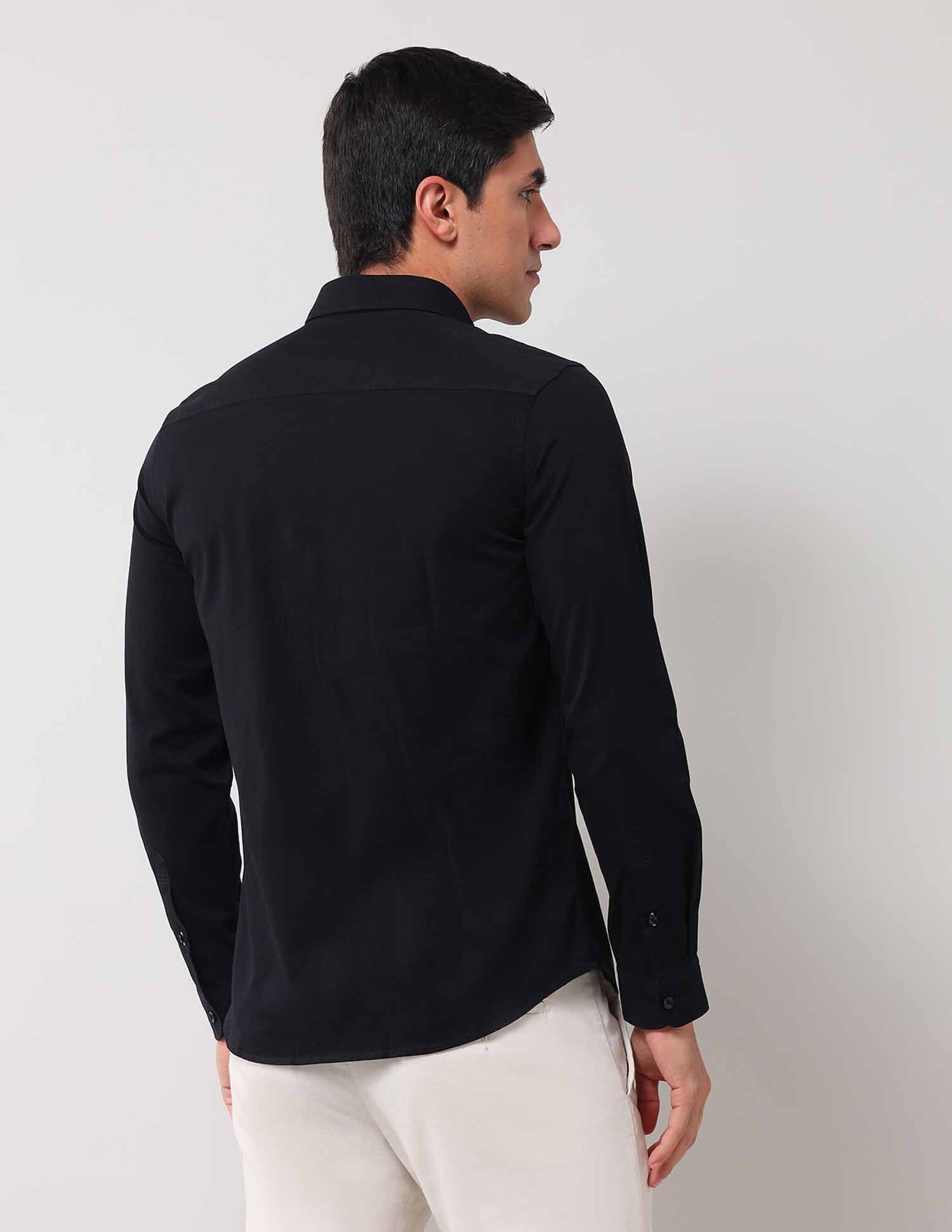 Solid Regular Shirt Black - U.S. POLO ASSN. | Large