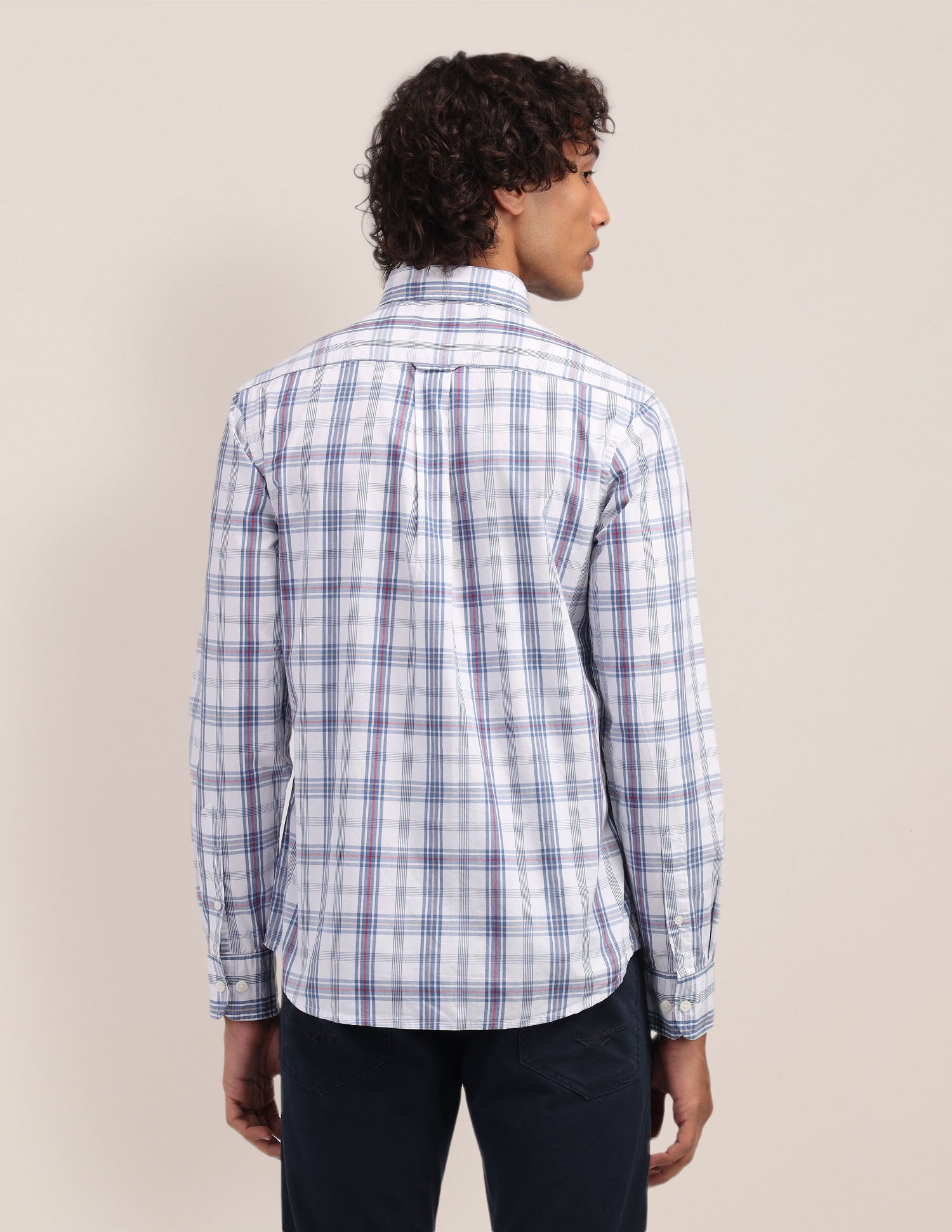 Plaid Checked Poplin Shirt White - U.S. Polo Assn. India | Large