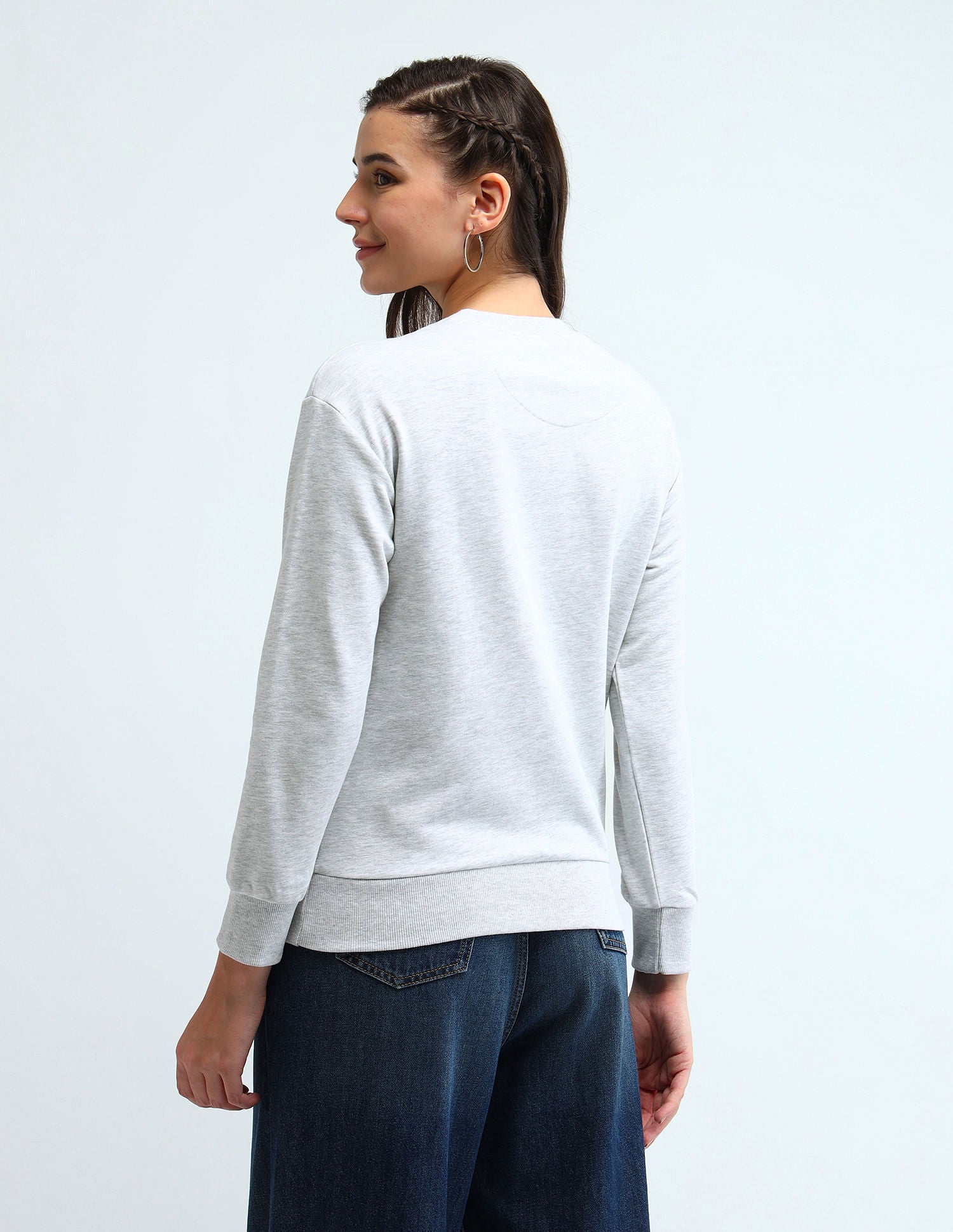 Drop Shoulder Hd Print Sweatshirt Grey - U.S. Polo Assn. India | Large