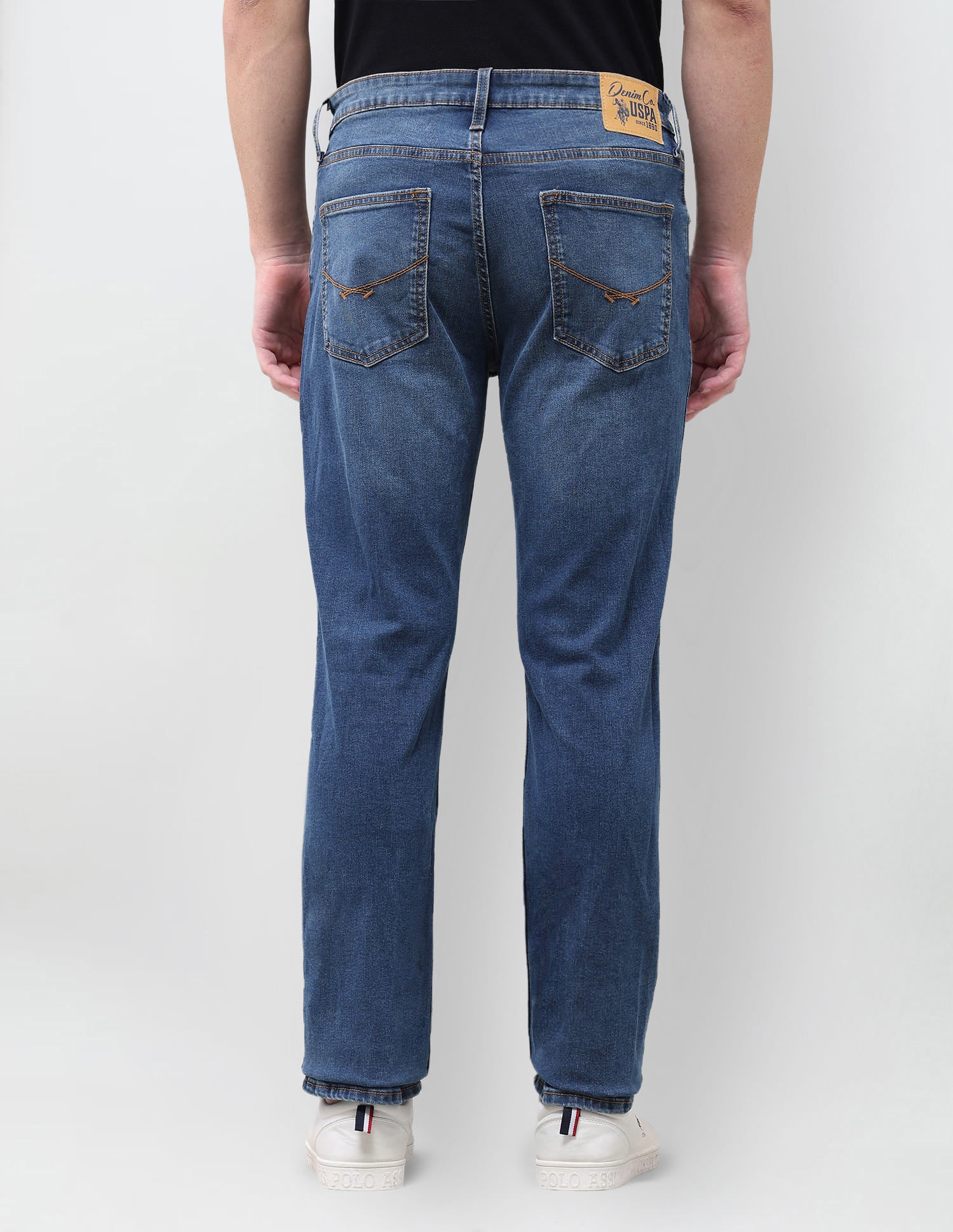Solid Slim Straight Fit Jeans Blue - U.S. Polo Assn. India | Large