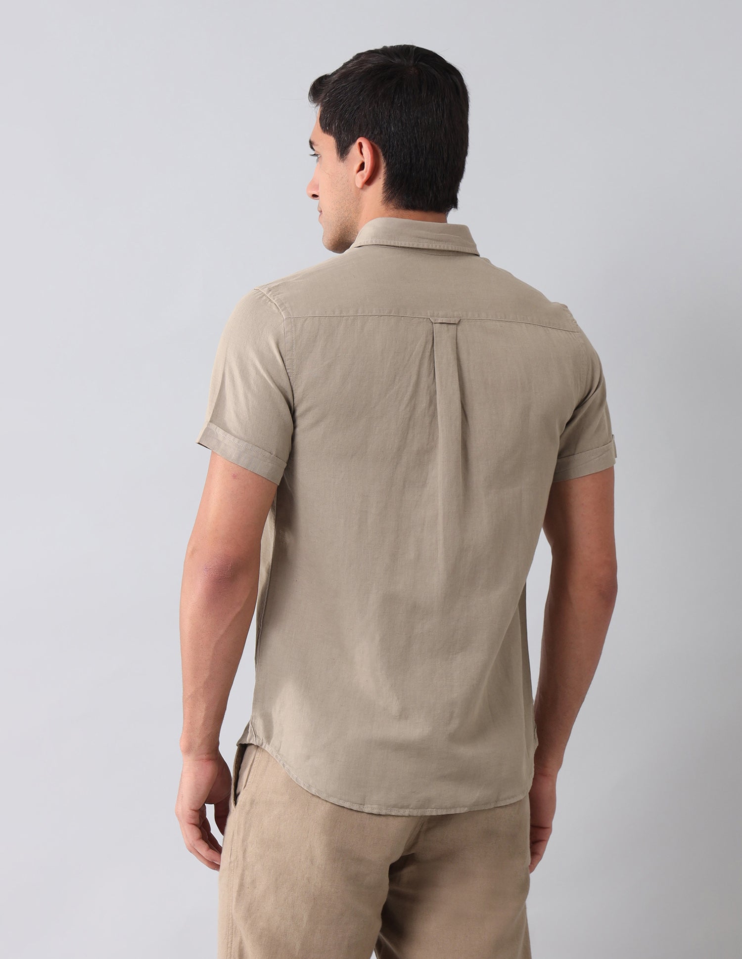 Regular Fit Solid Shirt Khaki - U.S. Polo Assn. India | Large