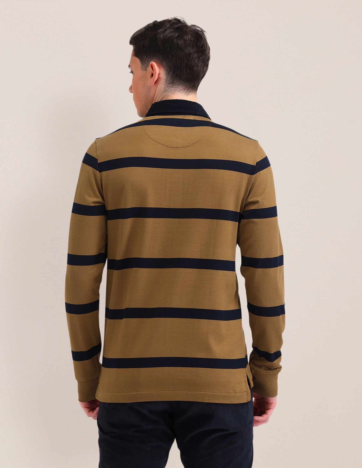 Horizontal Striped Slim Fit Polo Shirt Mustard - U.S. POLO ASSN. | Large