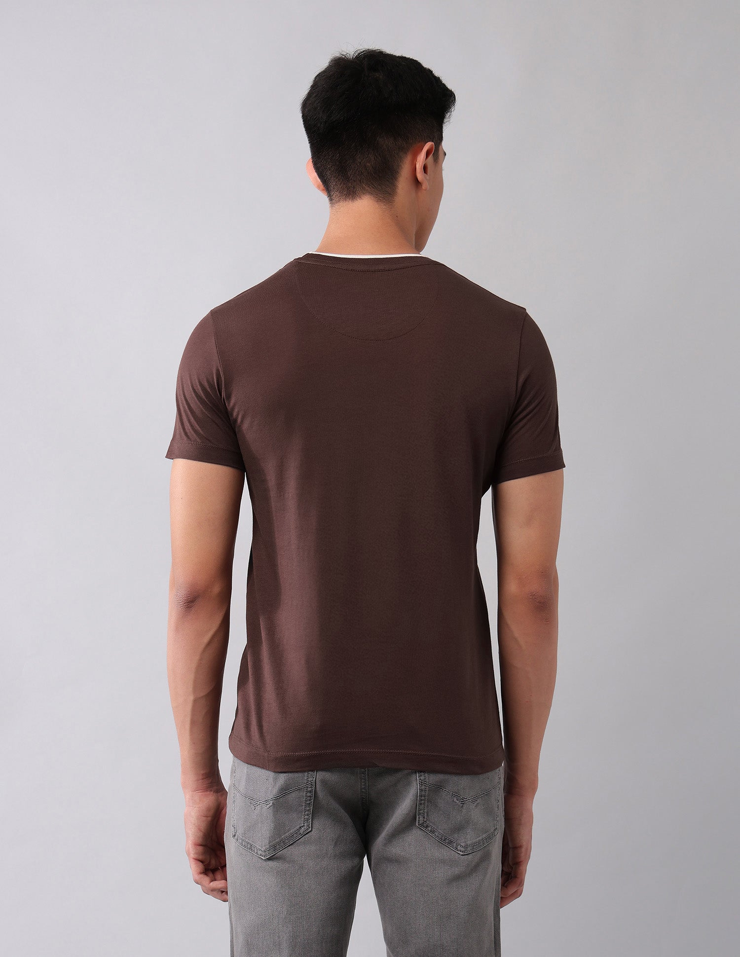 Muscle Fit Brand Embroidered T-Shirt Dark Brown - U.S. Polo Assn. India | Large