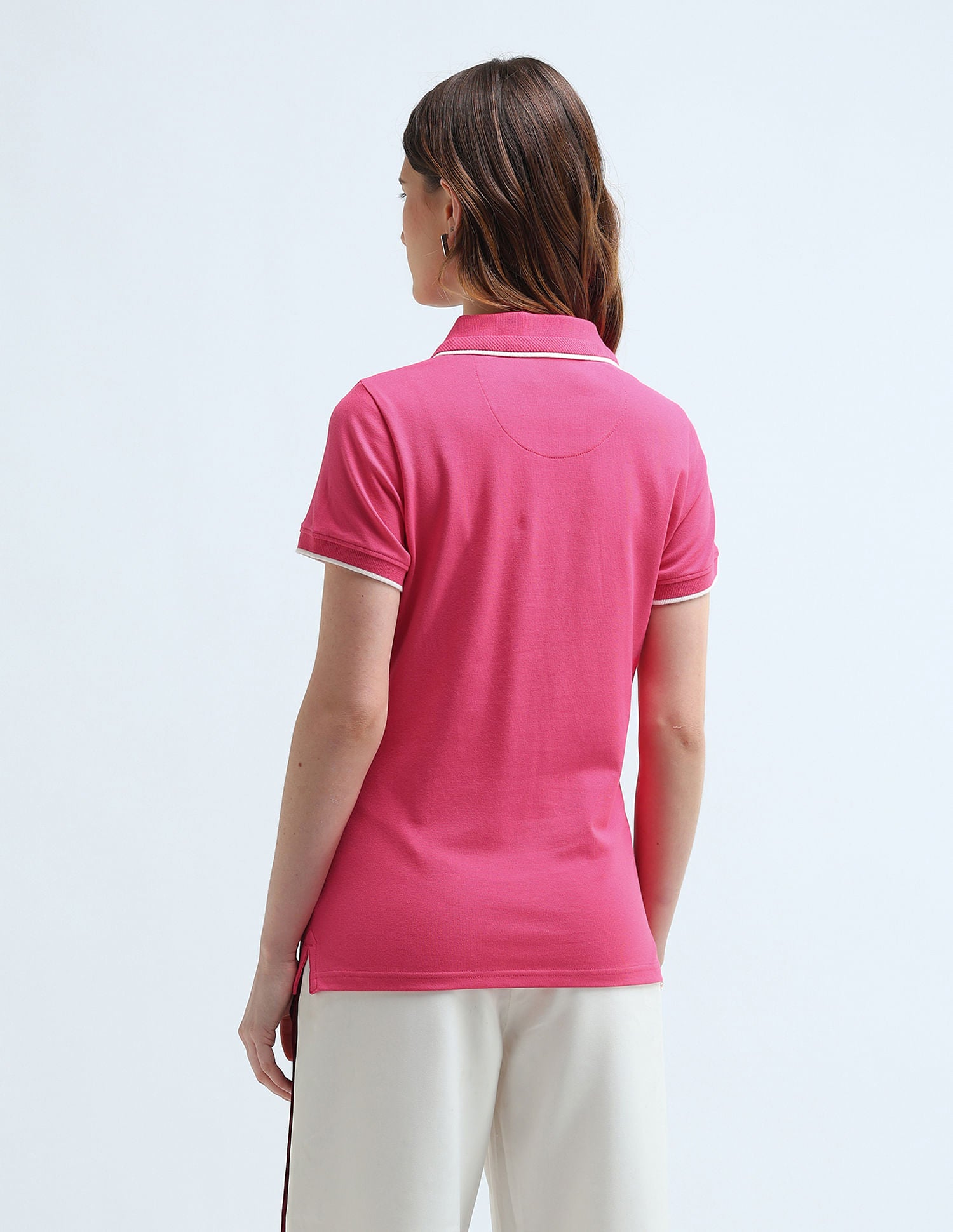 Crest Logo Cotton Polo Shirt Pink - U.S. POLO ASSN. | Large