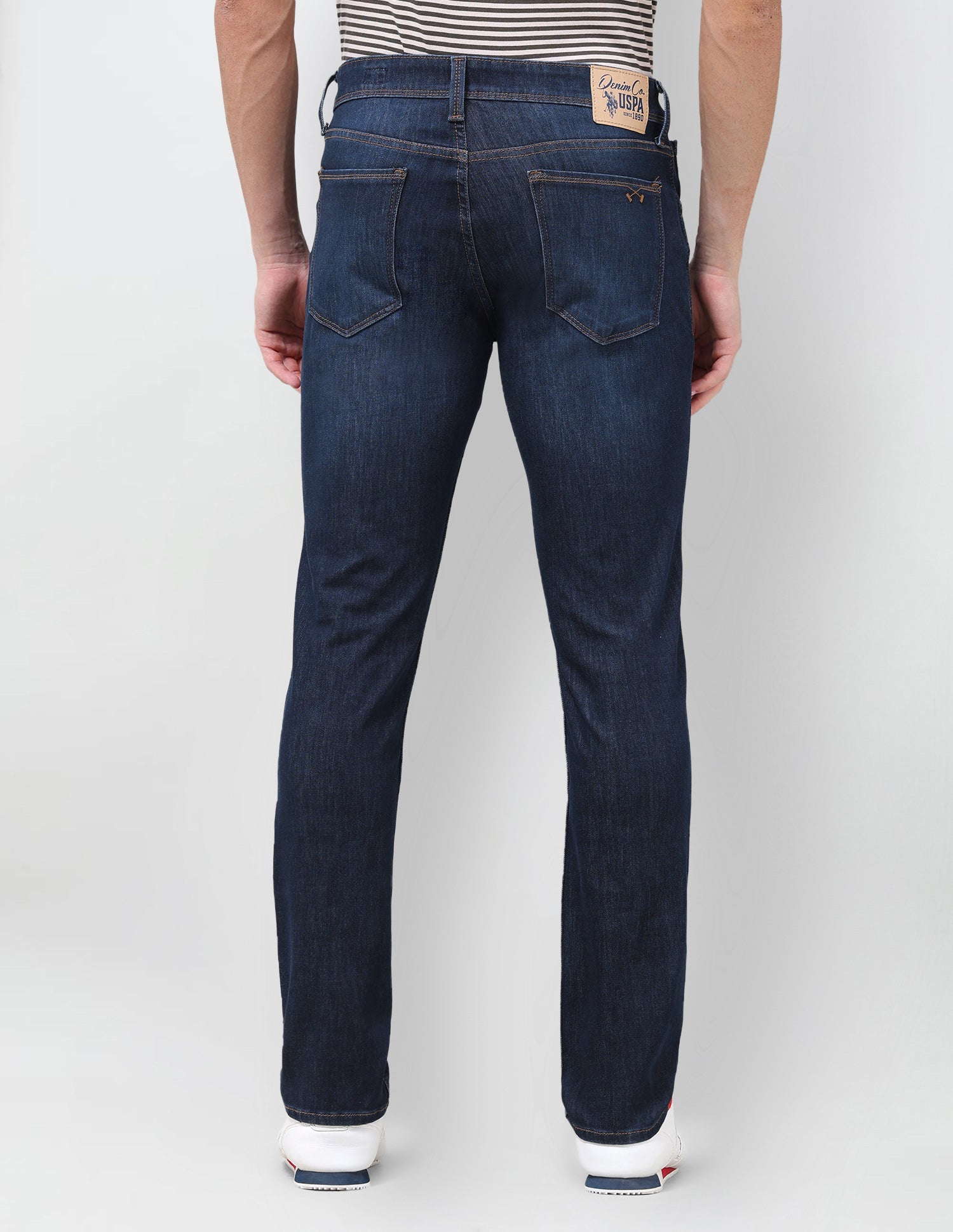 Brandon Slim-Tapered Fit Blue Jeans Mid Blue - U.S. Polo Assn. India | Large