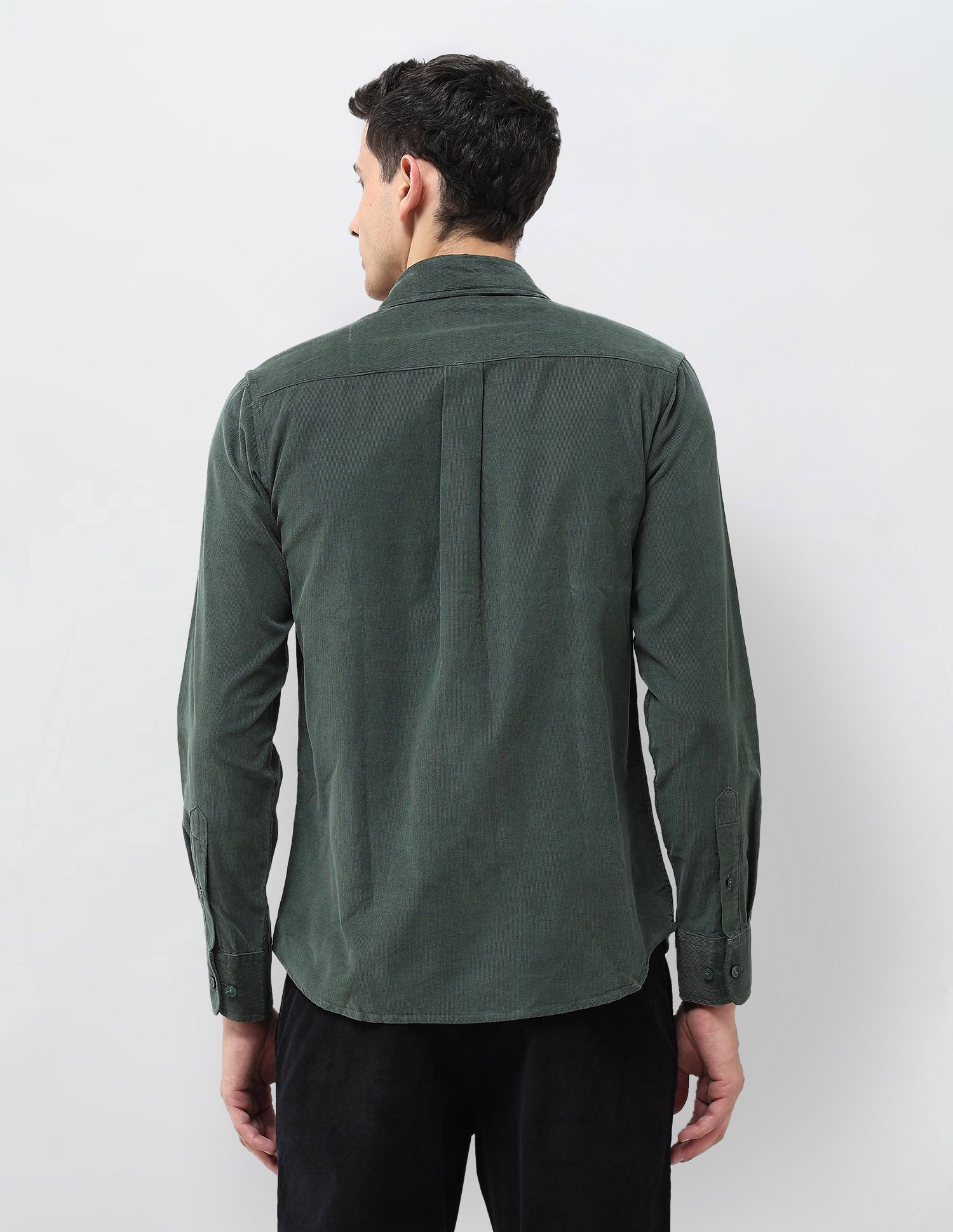 Corduroy Tailored Fit Shirt Green - U.S. POLO ASSN. | Large