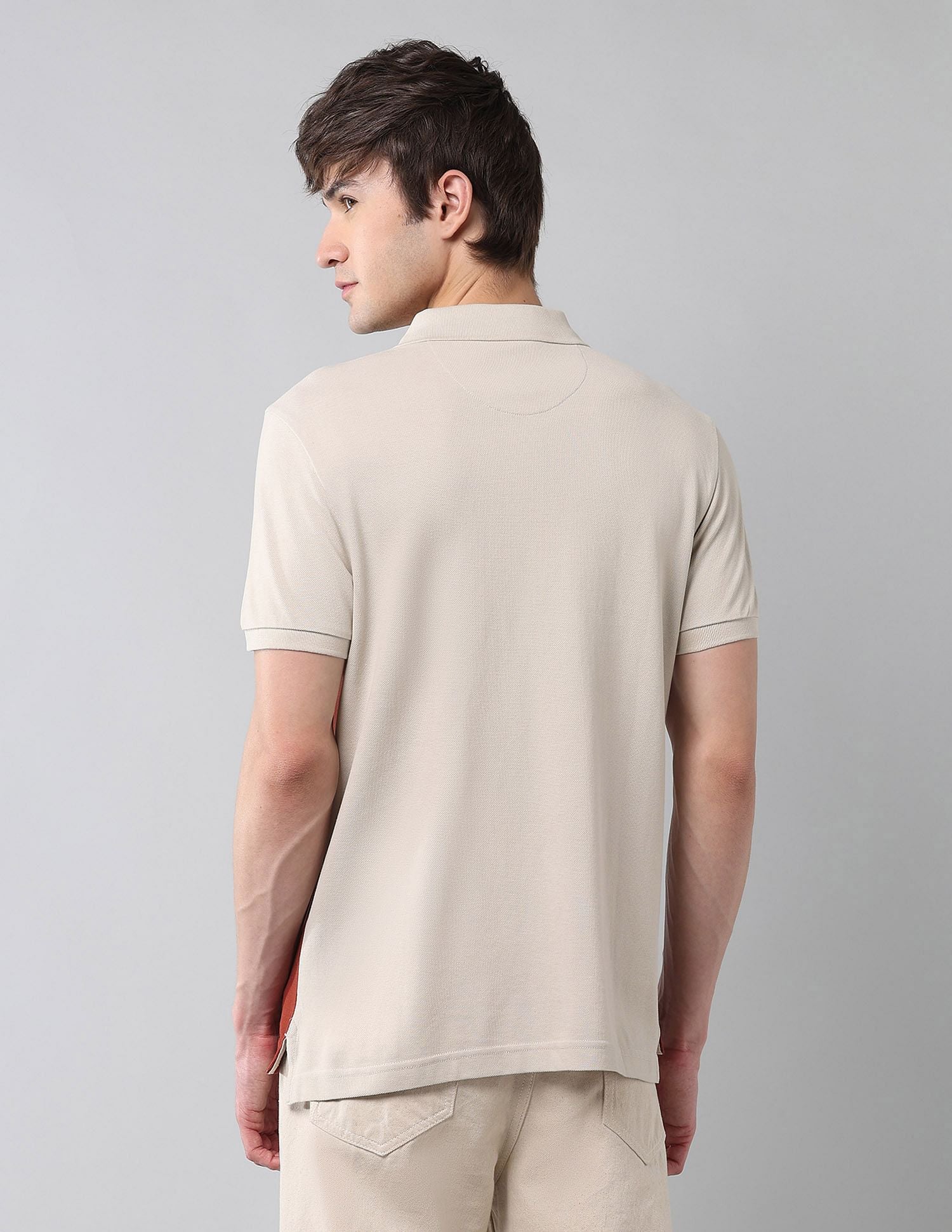 Cut & Sew Muscle Fit Polo Shirt Beige - U.S. POLO ASSN. | Large