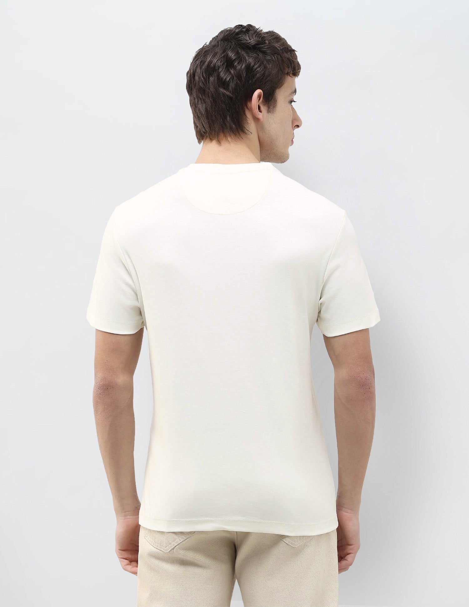 Brand Printed Slim Fit T-Shirt Ivory - U.S. Polo Assn. India | Large