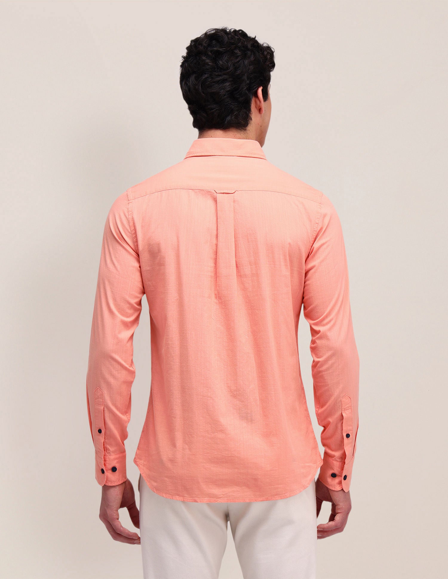 Solid Regular Fit Shirt Peach - U.S. Polo Assn. India | Large