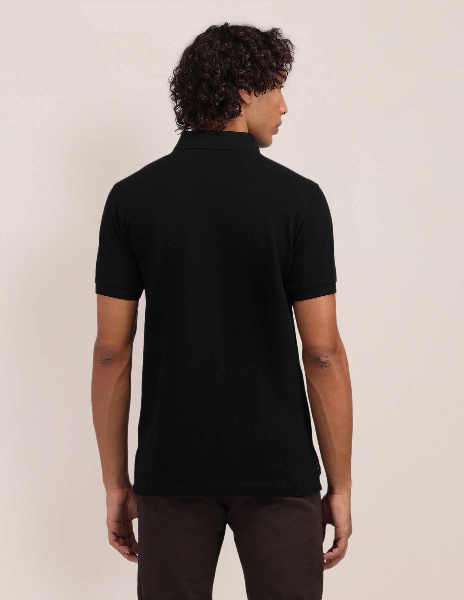 Horizontal Striped Cotton Polo Shirt Black - U.S. Polo Assn. India | Large