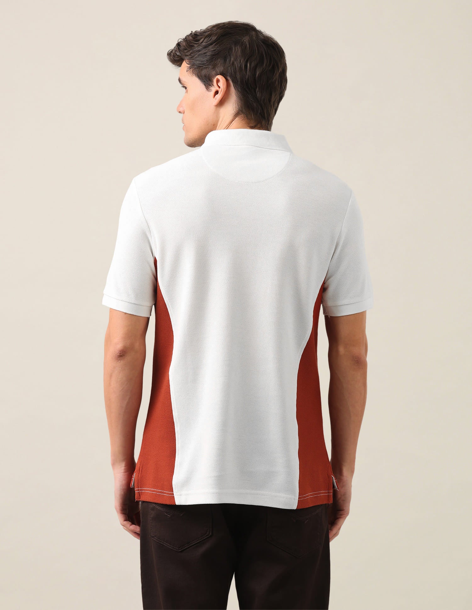 Colourblocked Slim Fit Polo Shirt Ivory - U.S. Polo Assn. India | Large