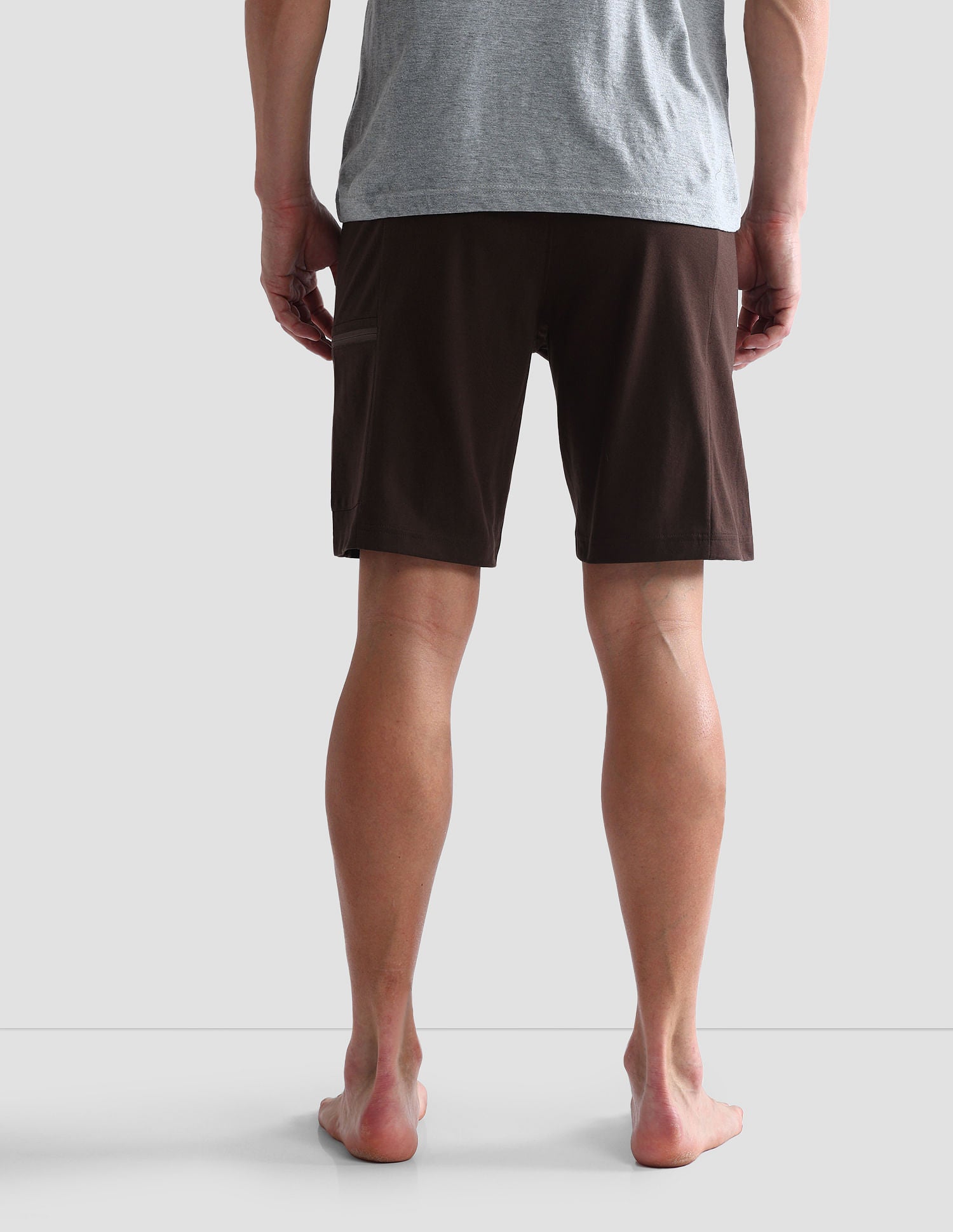 Mid Rise Solid OES04 Lounge Shorts - Pack Of 1 Brown - U.S. POLO ASSN. | Large