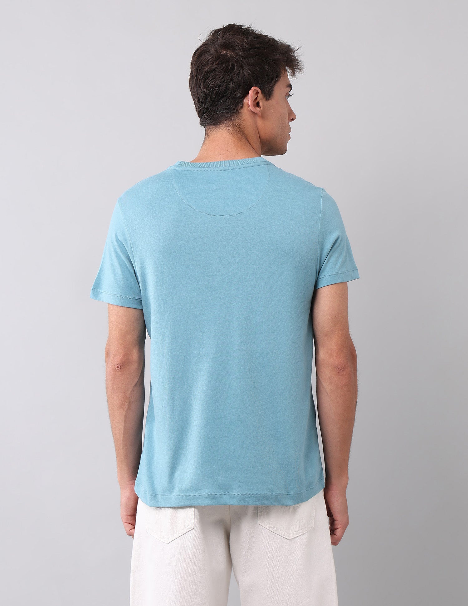 Muscle Fit Graphic Printed T-Shirt Light Blue - U.S. Polo Assn. India | Large