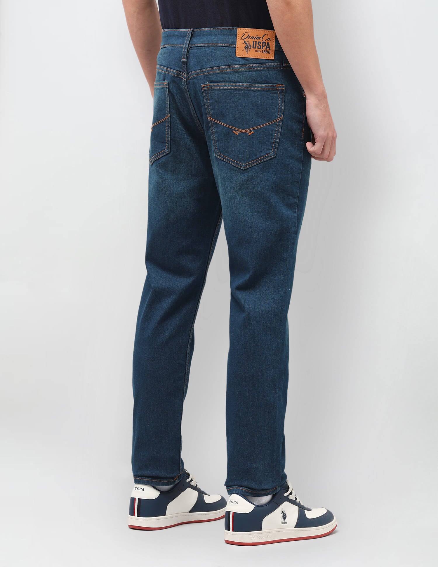 Solid Slim Fit Jeans Blue - U.S. Polo Assn. India | Large