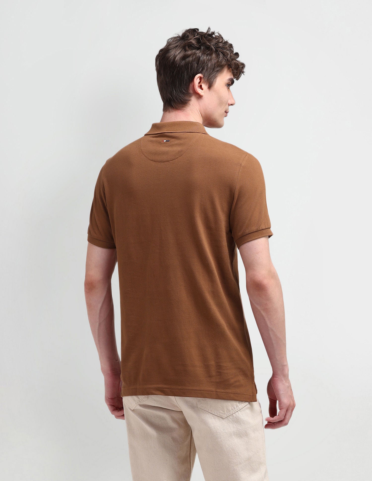 Muscle Fit Solid Polo Shirt Brown - U.S. Polo Assn. India | Large