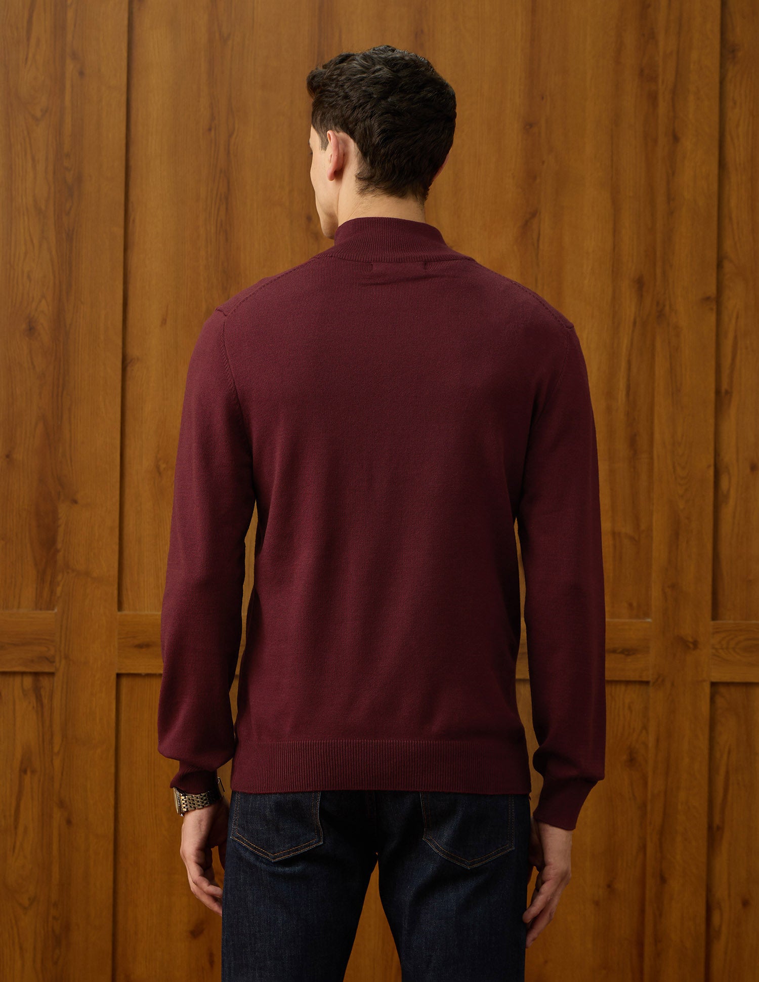 Solid Varsity Theatre Sweater Maroon - U.S. Polo Assn. India | Large