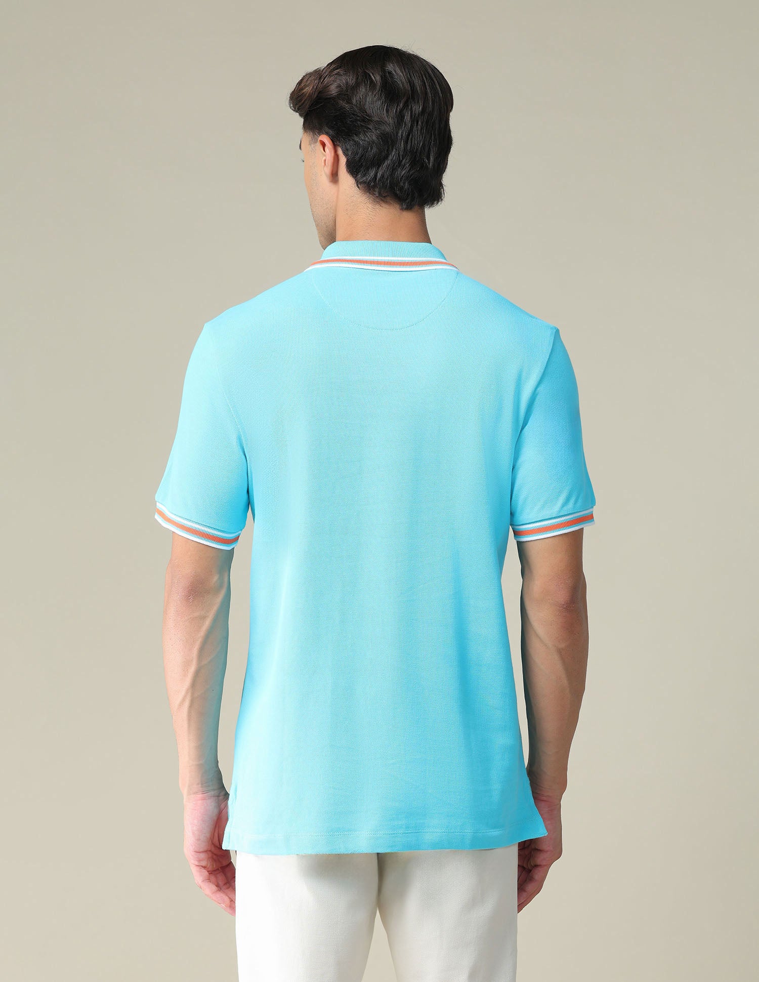 Tipped Collar Slim Fit Polo Shirt Turquoise - U.S. POLO ASSN. | Large