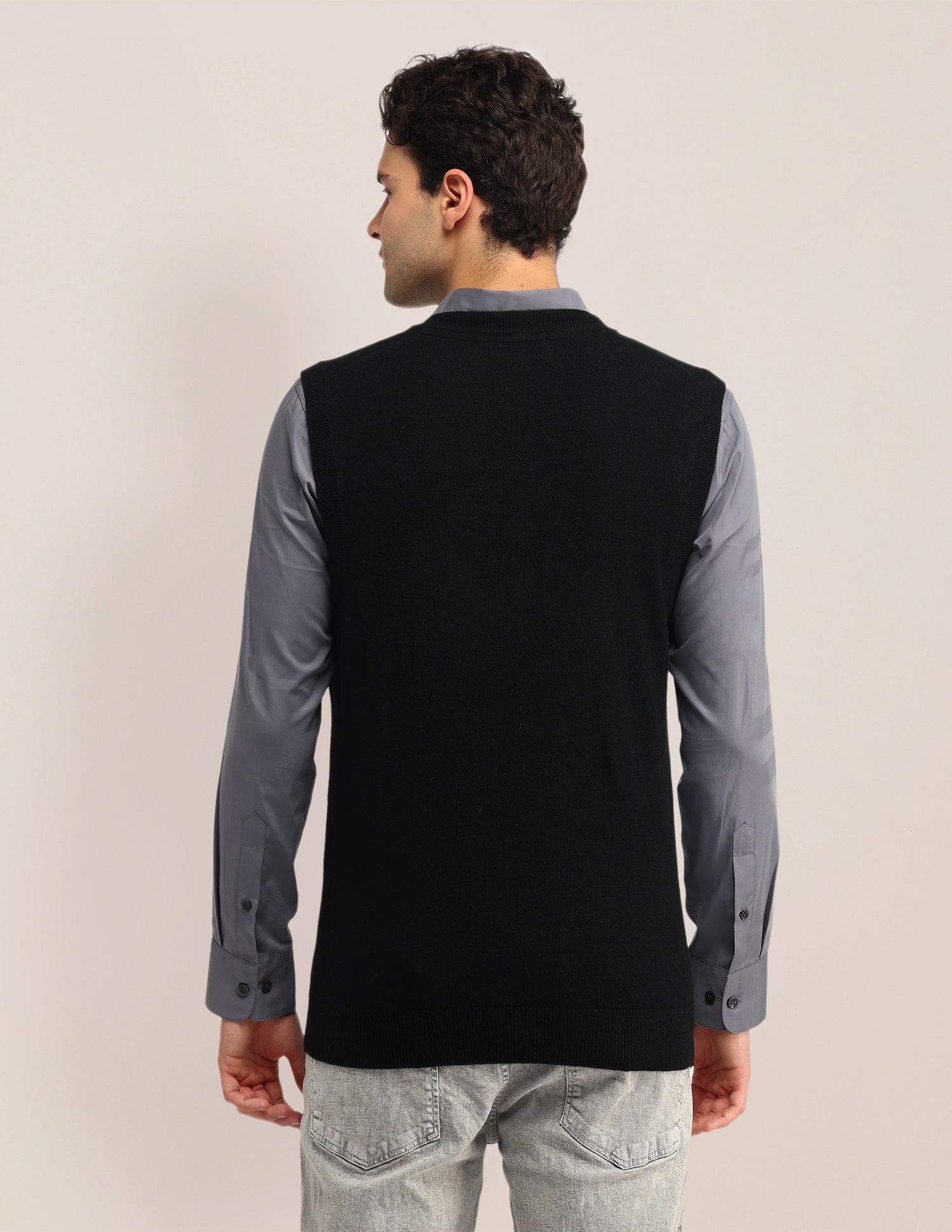 Solid Regular Fit Sweater Black - U.S. Polo Assn. India | Large