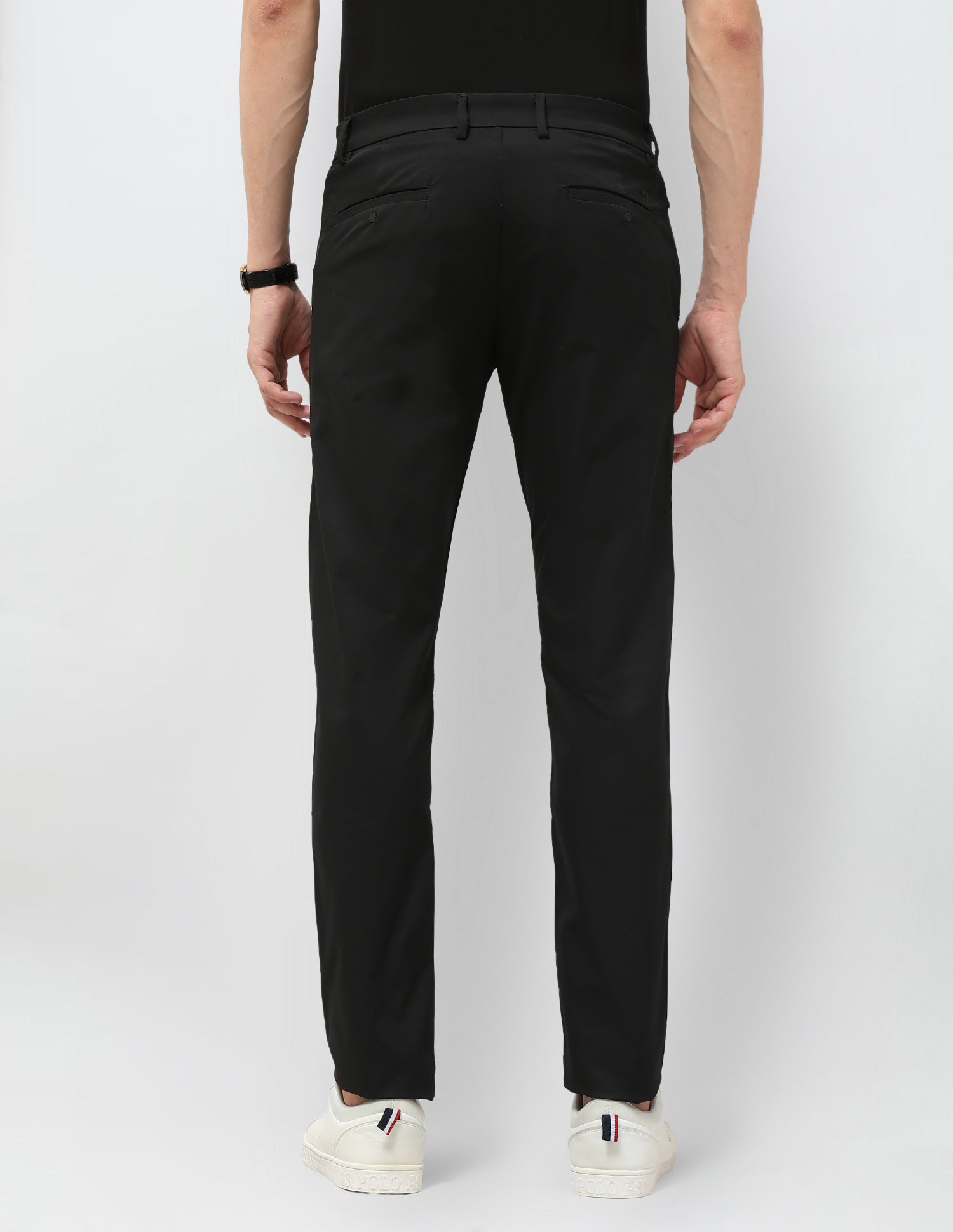 Austin Slim Fit Satin Trousers Black - U.S. POLO ASSN. | Large