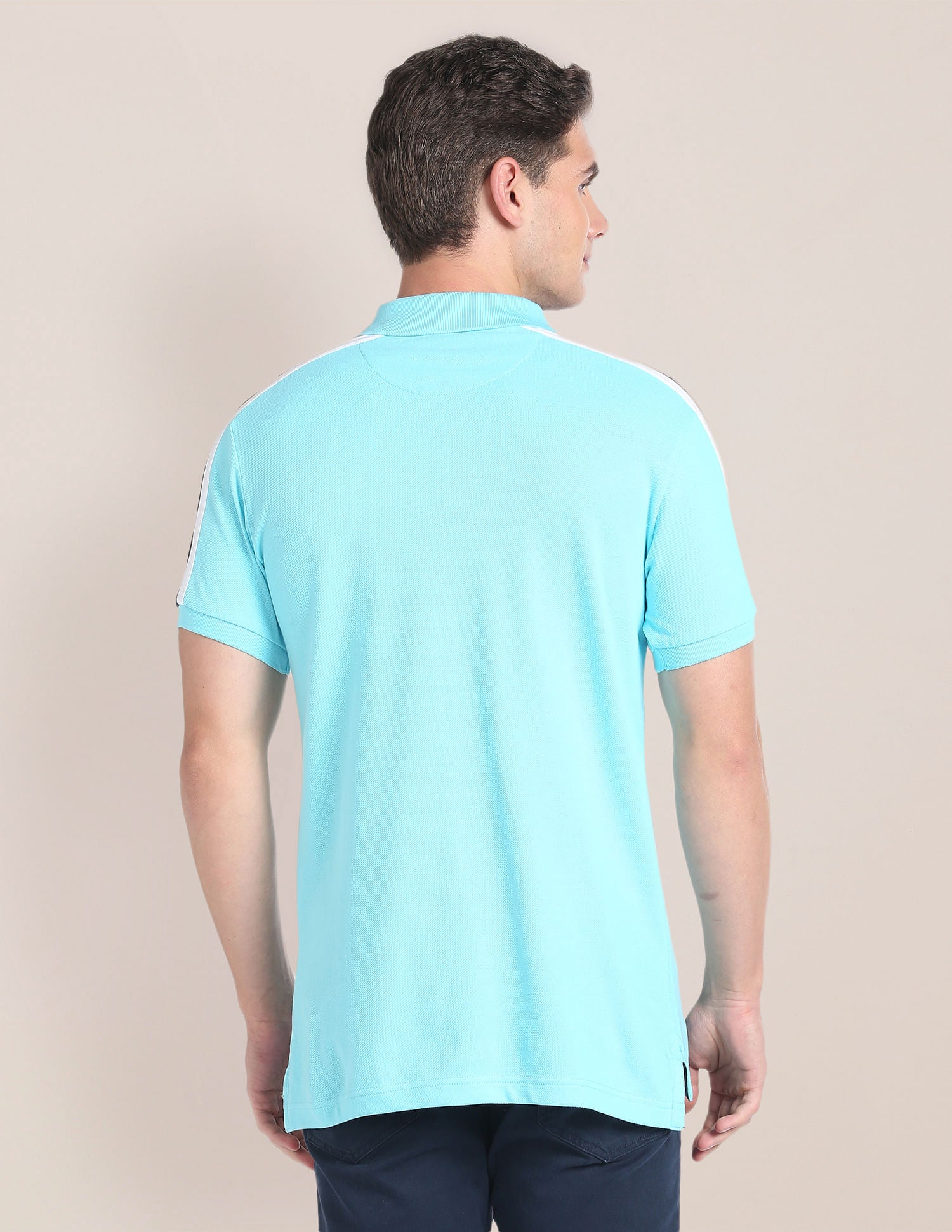Colour Block Slim Fit Polo Shirt Turquoise - U.S. Polo Assn. India | Large