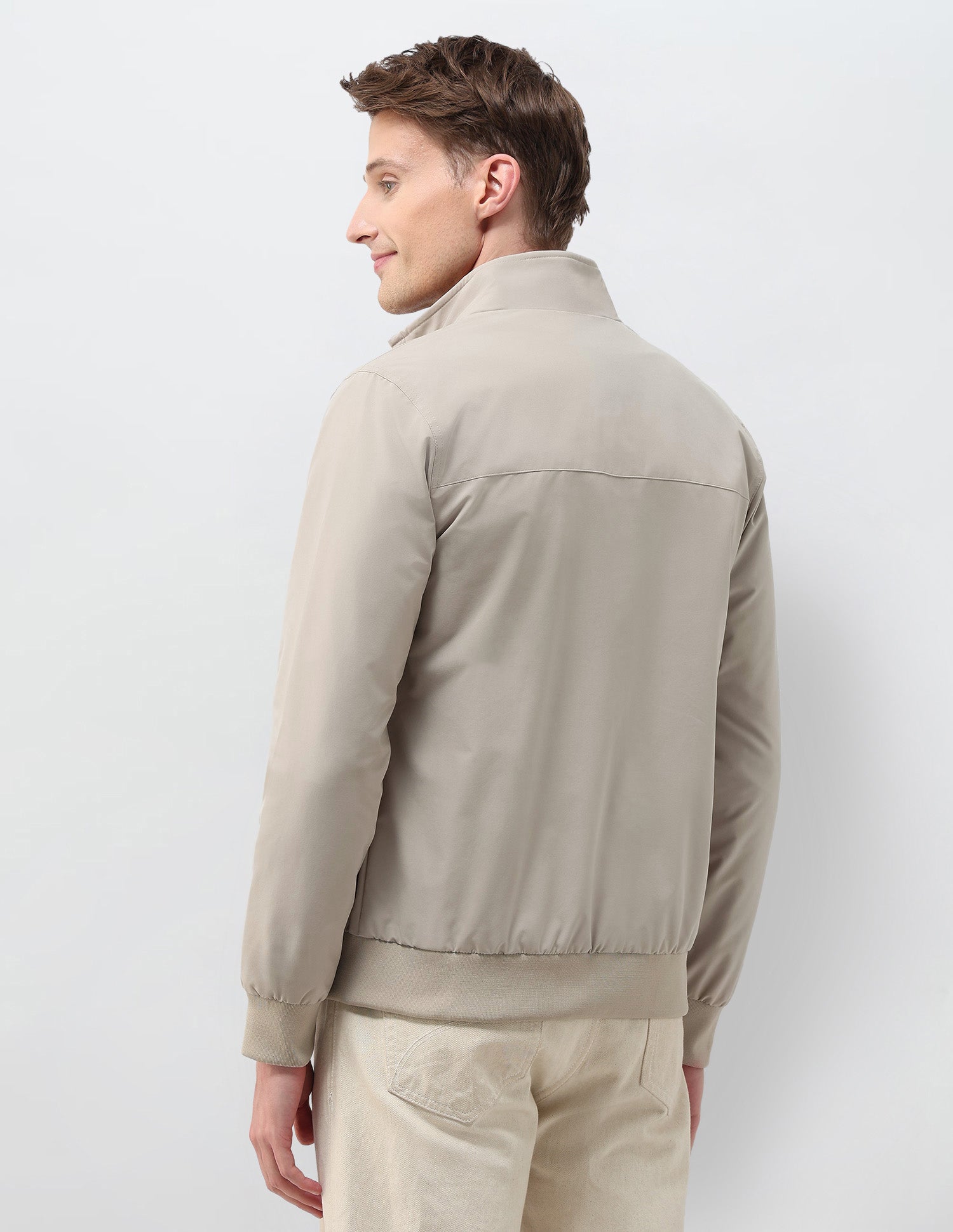 Regular Fit Solid Casual Jacket Beige - U.S. Polo Assn. India | Large