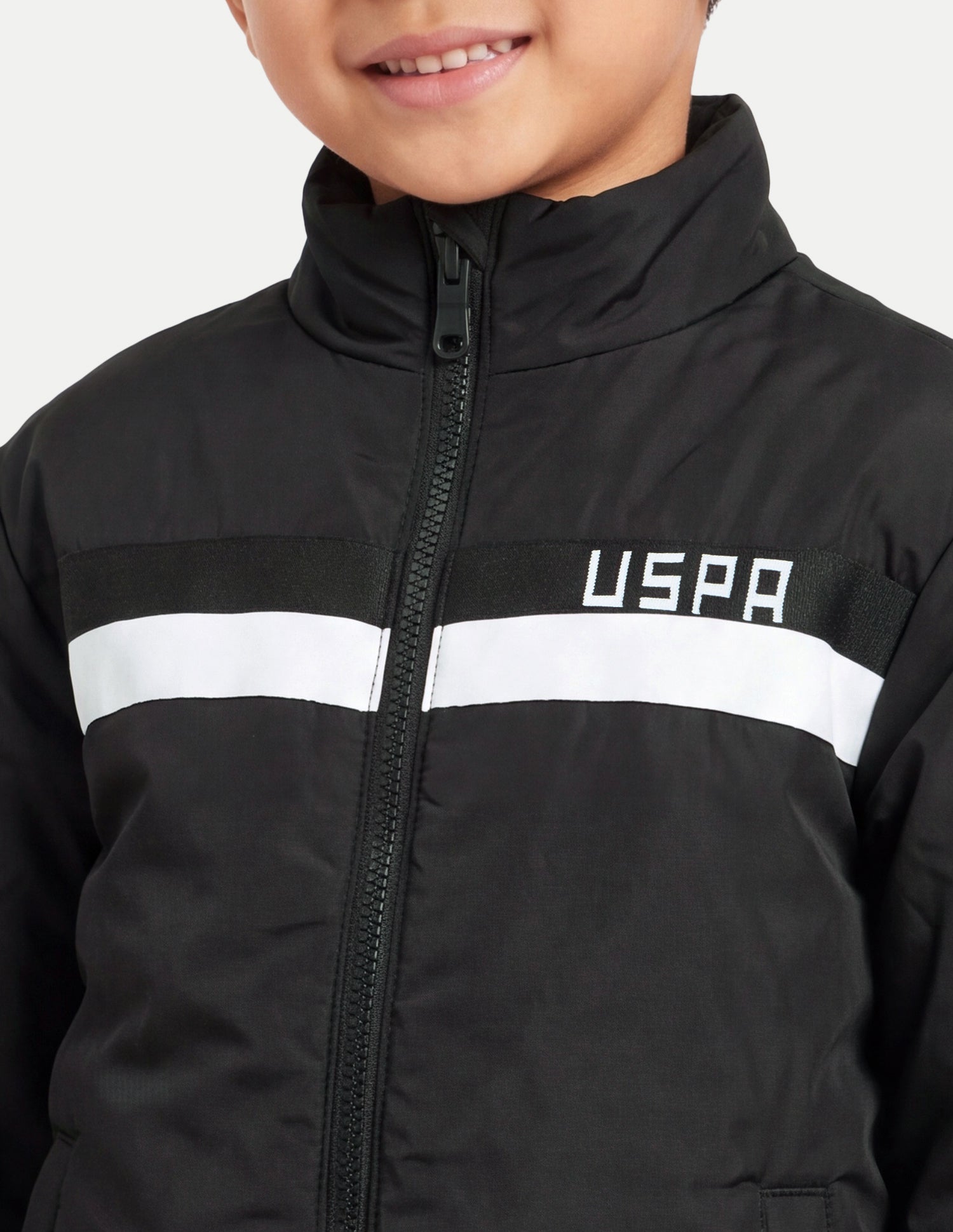 Solid Regular Fit Jacket Black - U.S. Polo Assn. India | Large