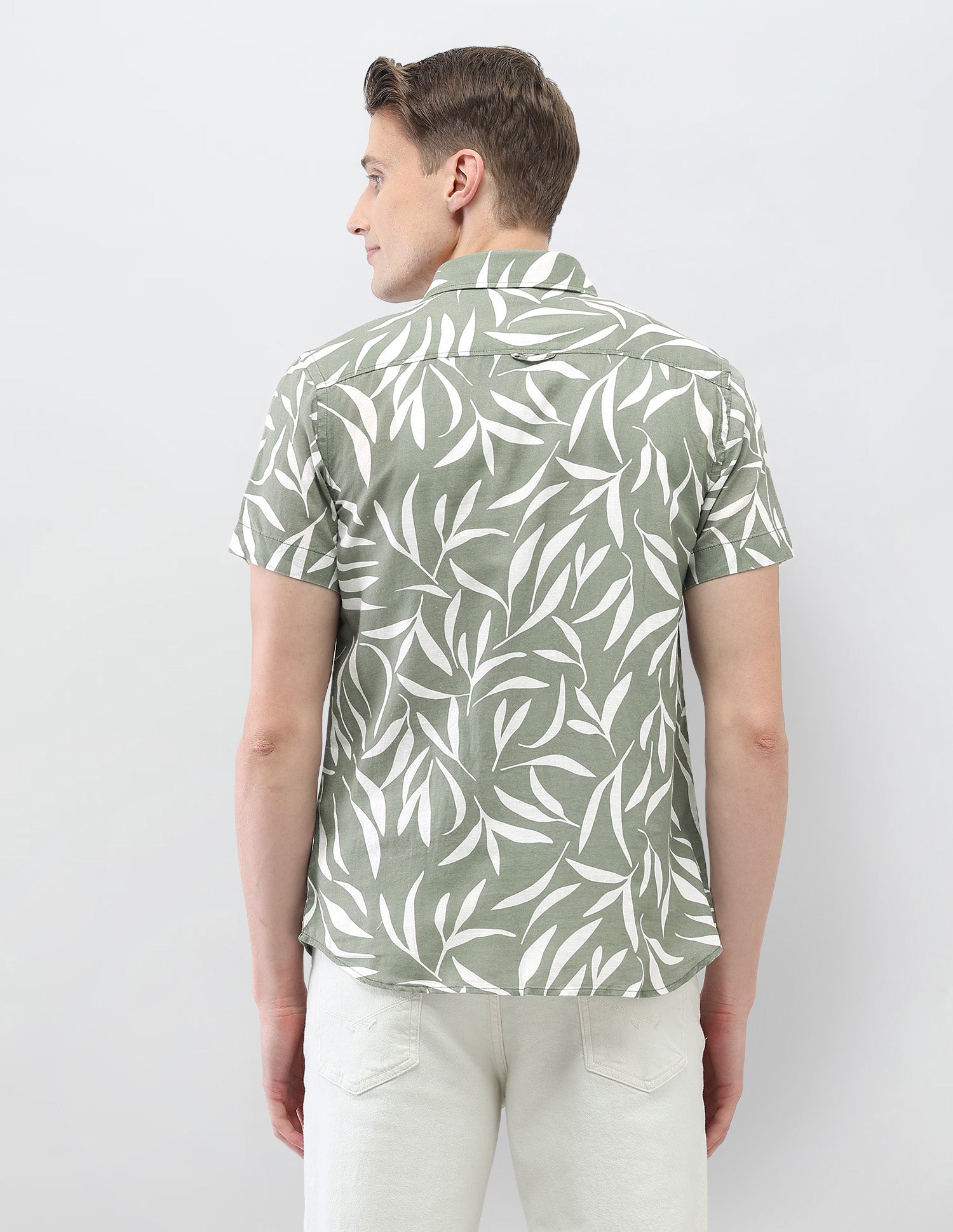 Tropical Printed Motel On The Coast Shirt Light Green - U.S. Polo Assn. India | Large