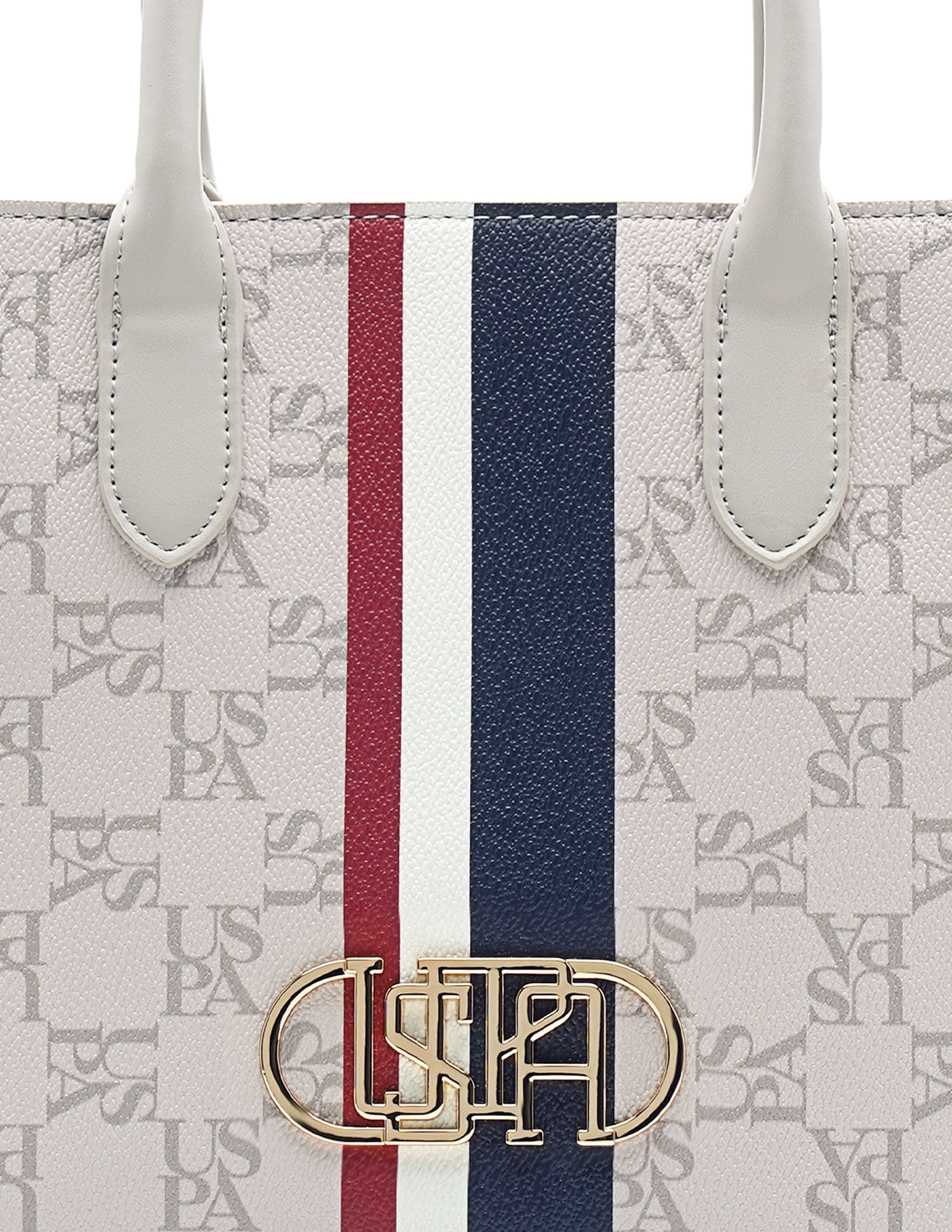 Carol Monogram Satchel Bag Off White - U.S. Polo Assn. India | Large