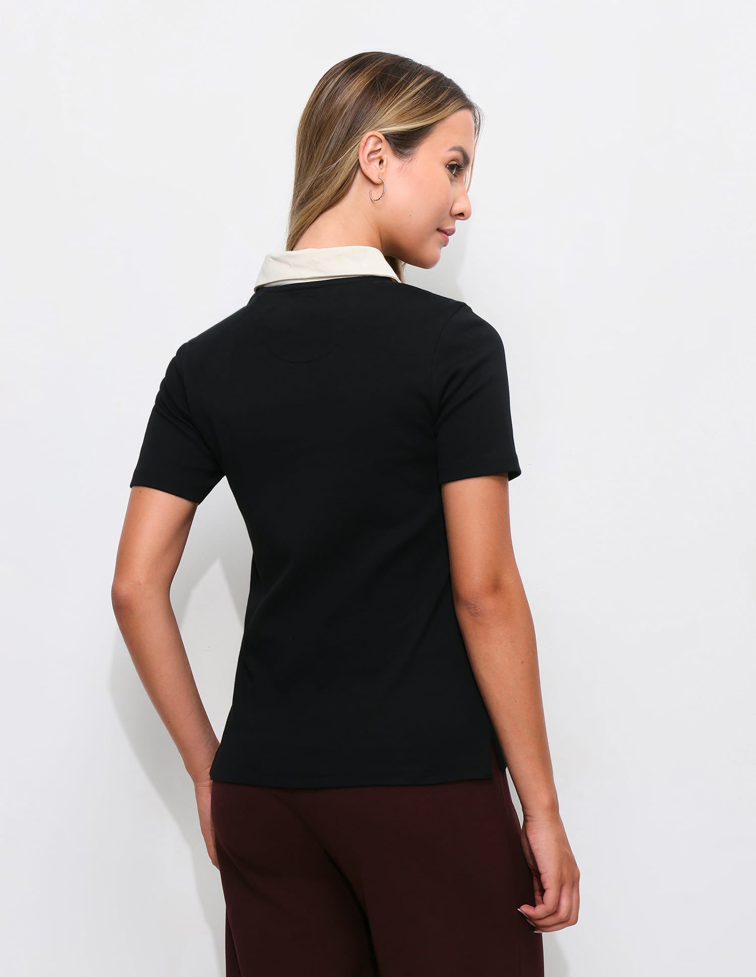 Contrast Collar Regular Fit Polo Shirt Black - U.S. Polo Assn. India | Large