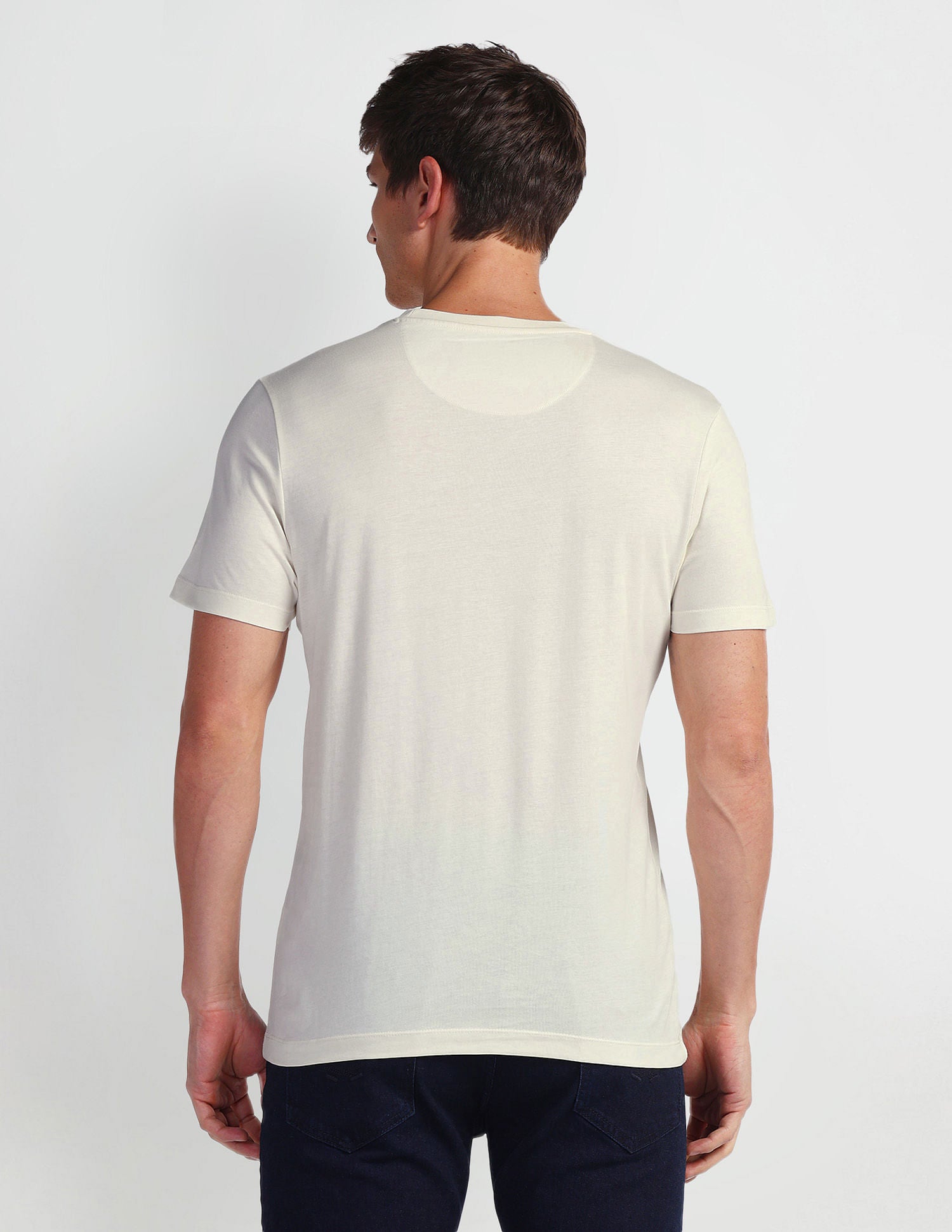 Brand Print Muscle Fit T-Shirt White - U.S. Polo Assn. India | Large
