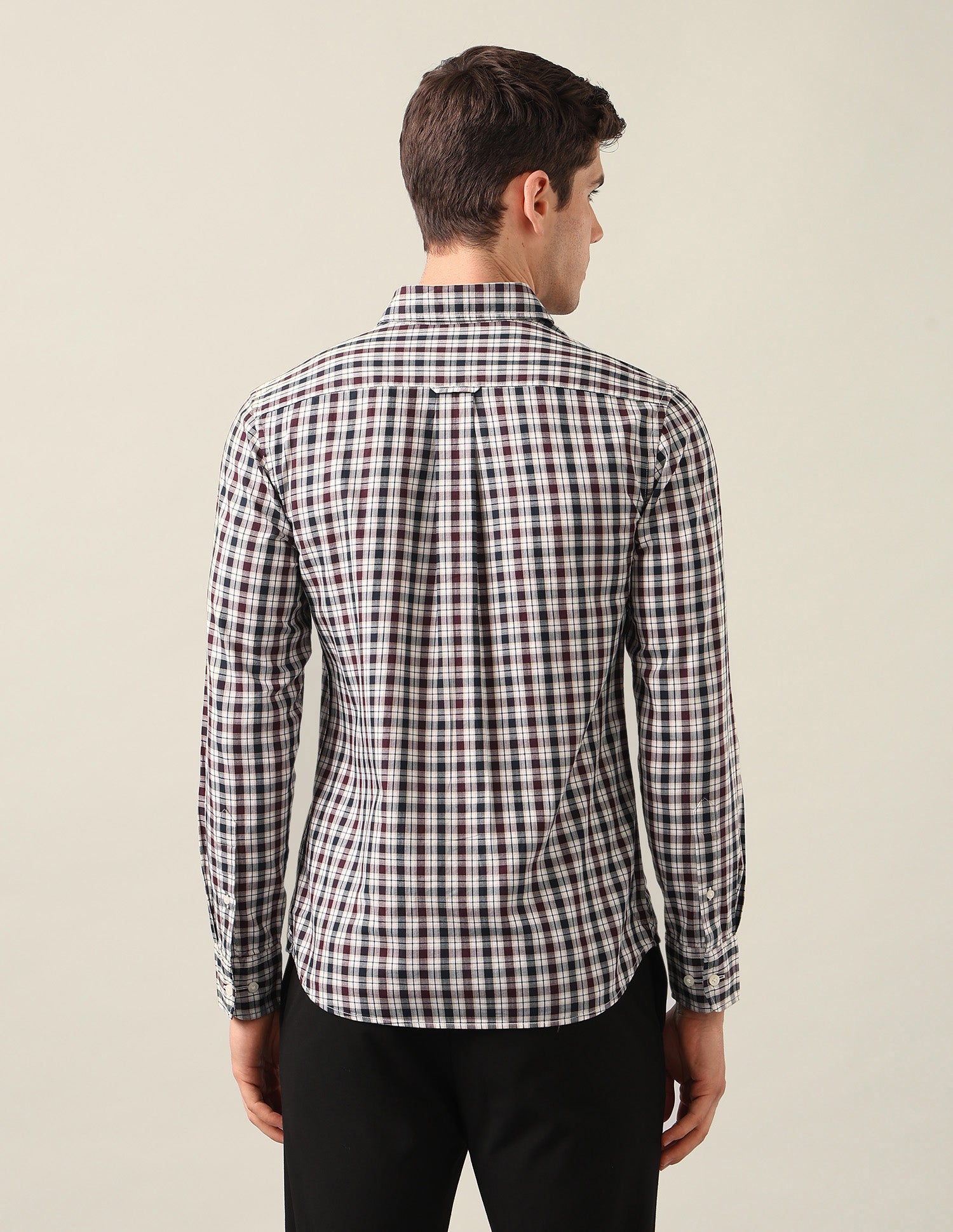 Grid Tattersall Checked Twill Shirt Burgundy - U.S. Polo Assn. India | Large