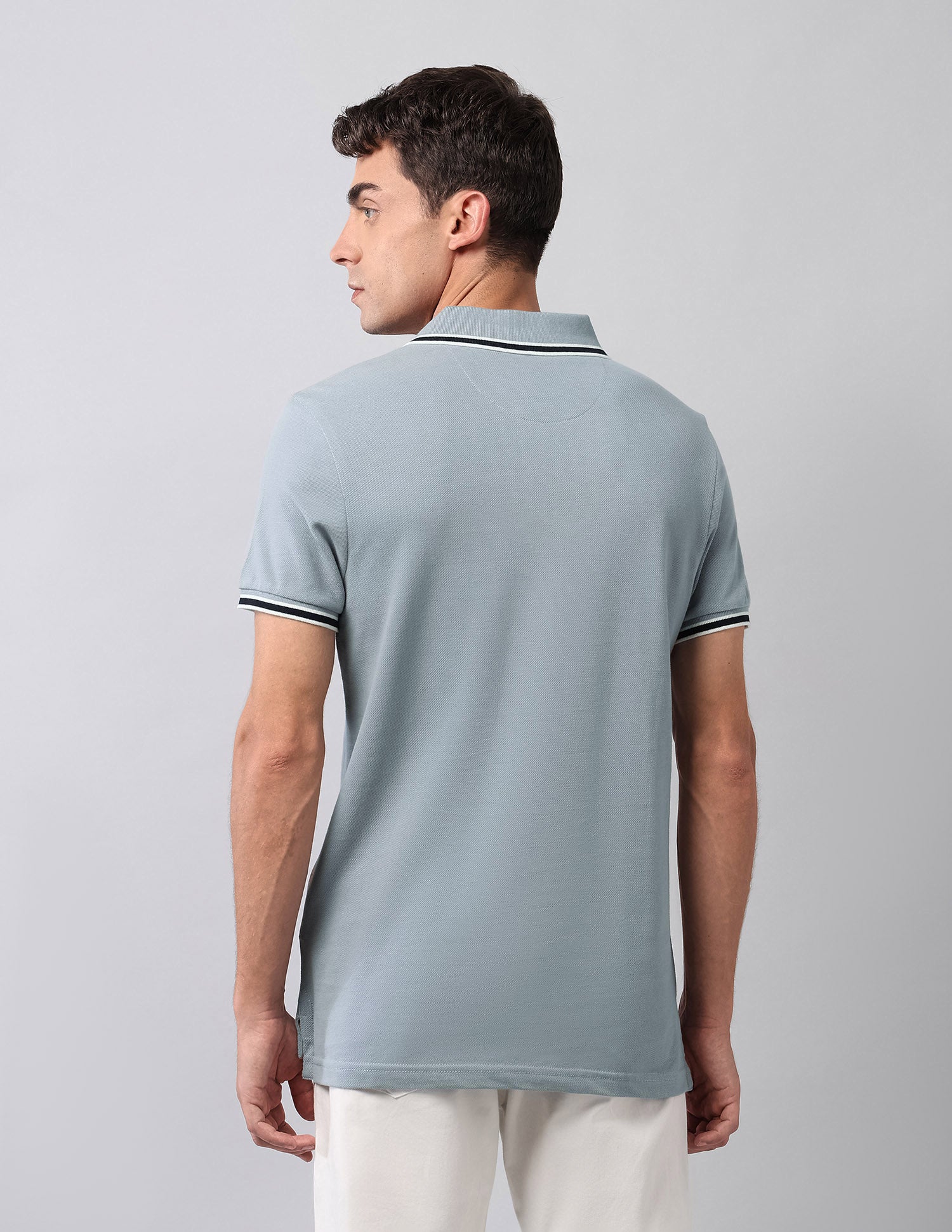 Pure Cotton Muscle Fit Polo Shirt Light Grey - U.S. Polo Assn. India | Large