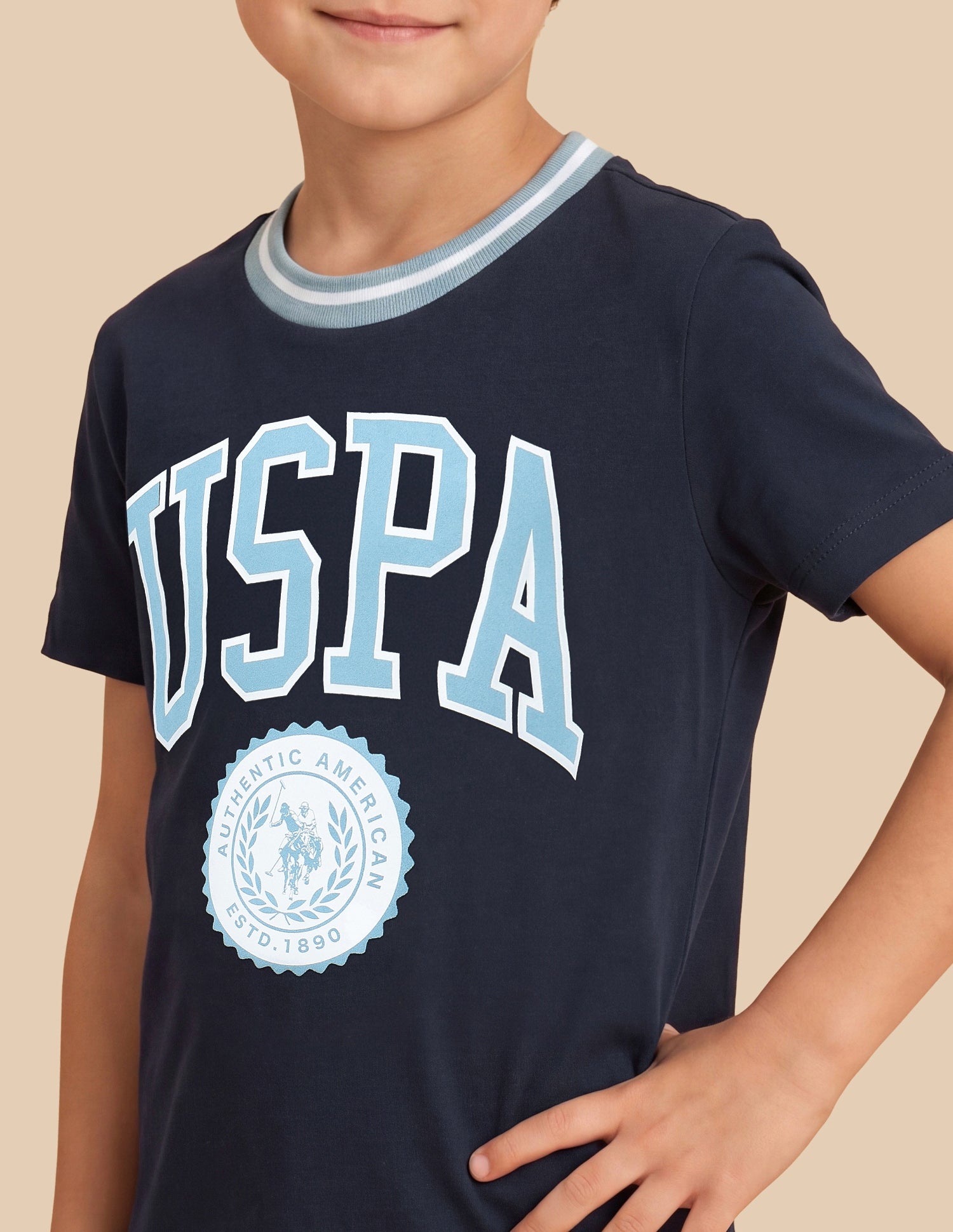 Graphic Brand Printed Regular Fit T-Shirt Navy - U.S. Polo Assn. India | Large