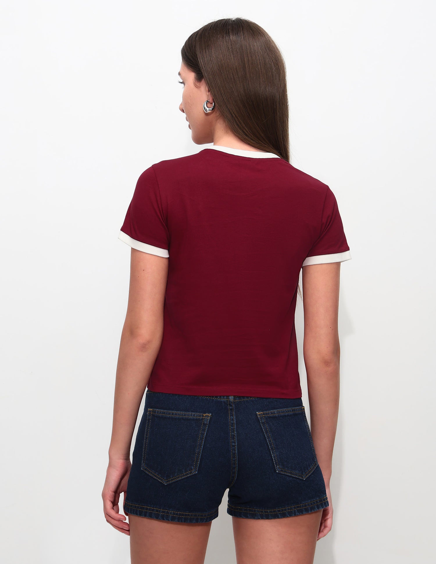 Fitted Brand Printed T-Shirt Dark Red - U.S. Polo Assn. India | Large