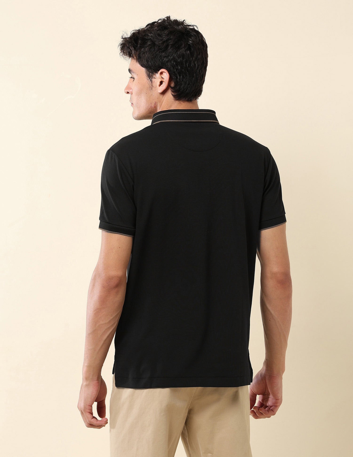 Slim Fit Modern Monochrome Polo Shirt Black - U.S. Polo Assn. India | Large