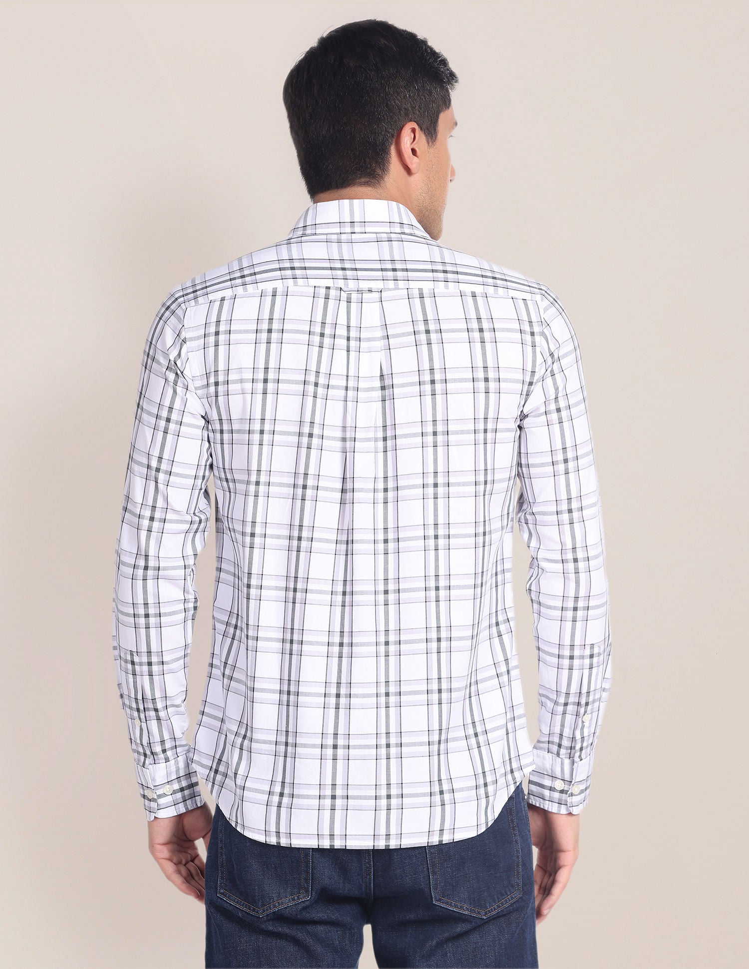 Tartan Twill Tailored Shirt Grey - U.S. Polo Assn. India | Large