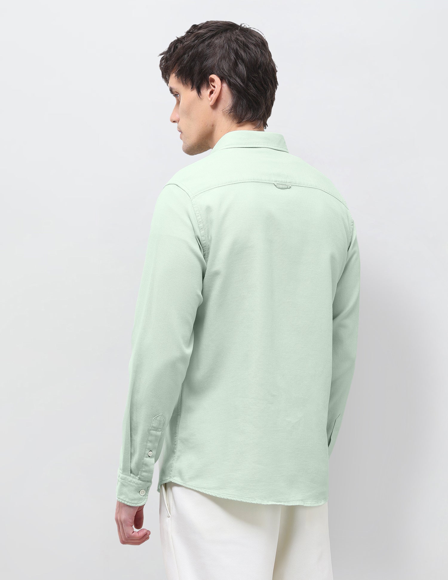 Textured Regular Fit Shirt Mint - U.S. Polo Assn. India | Large