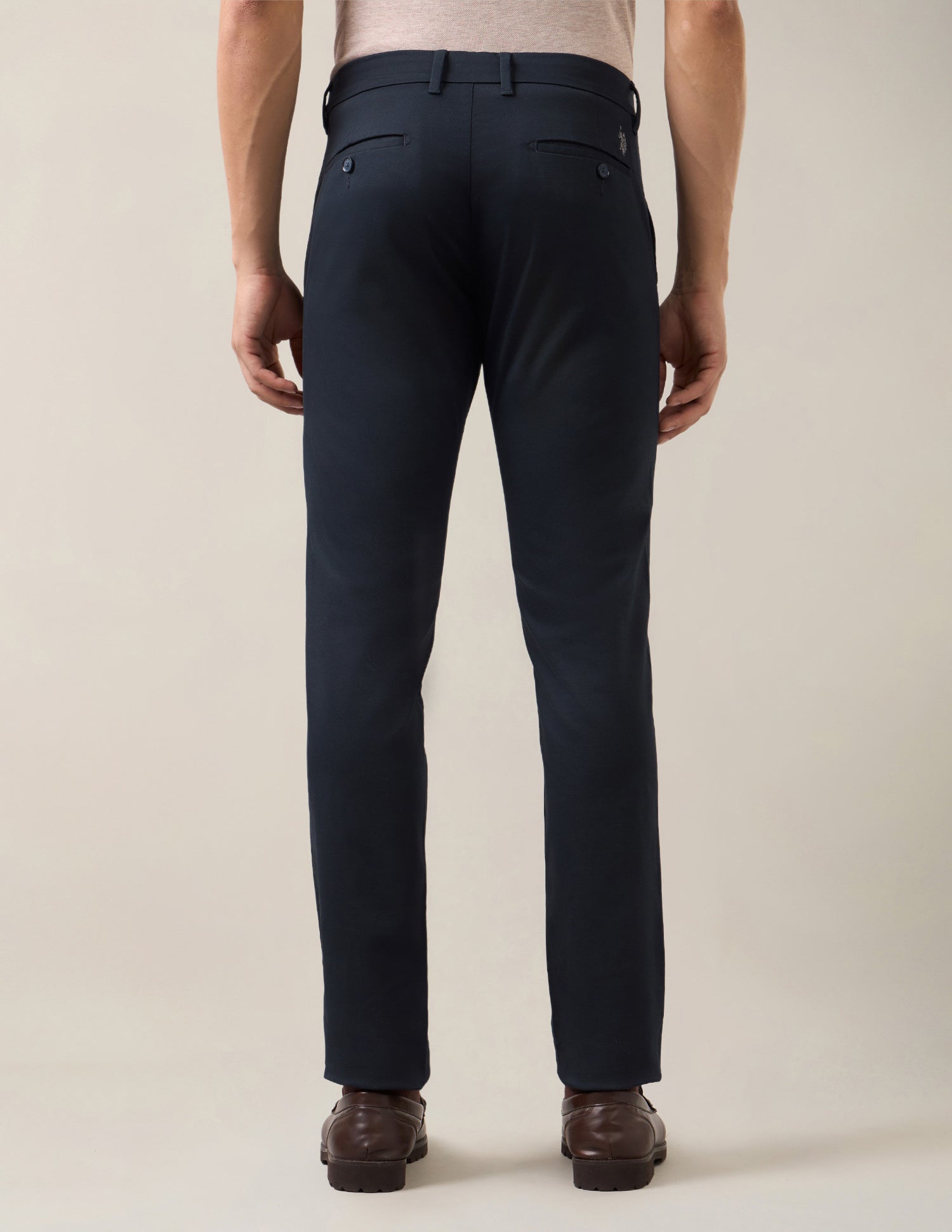 Austin Slim Fit Satin Trousers Dark Navy - U.S. Polo Assn. India | Large
