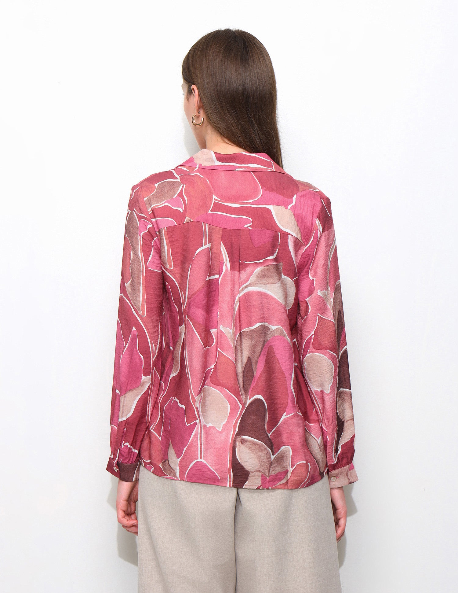 Abstract Printed V-Neck Collar Shirt Maroon - U.S. Polo Assn. India | Large