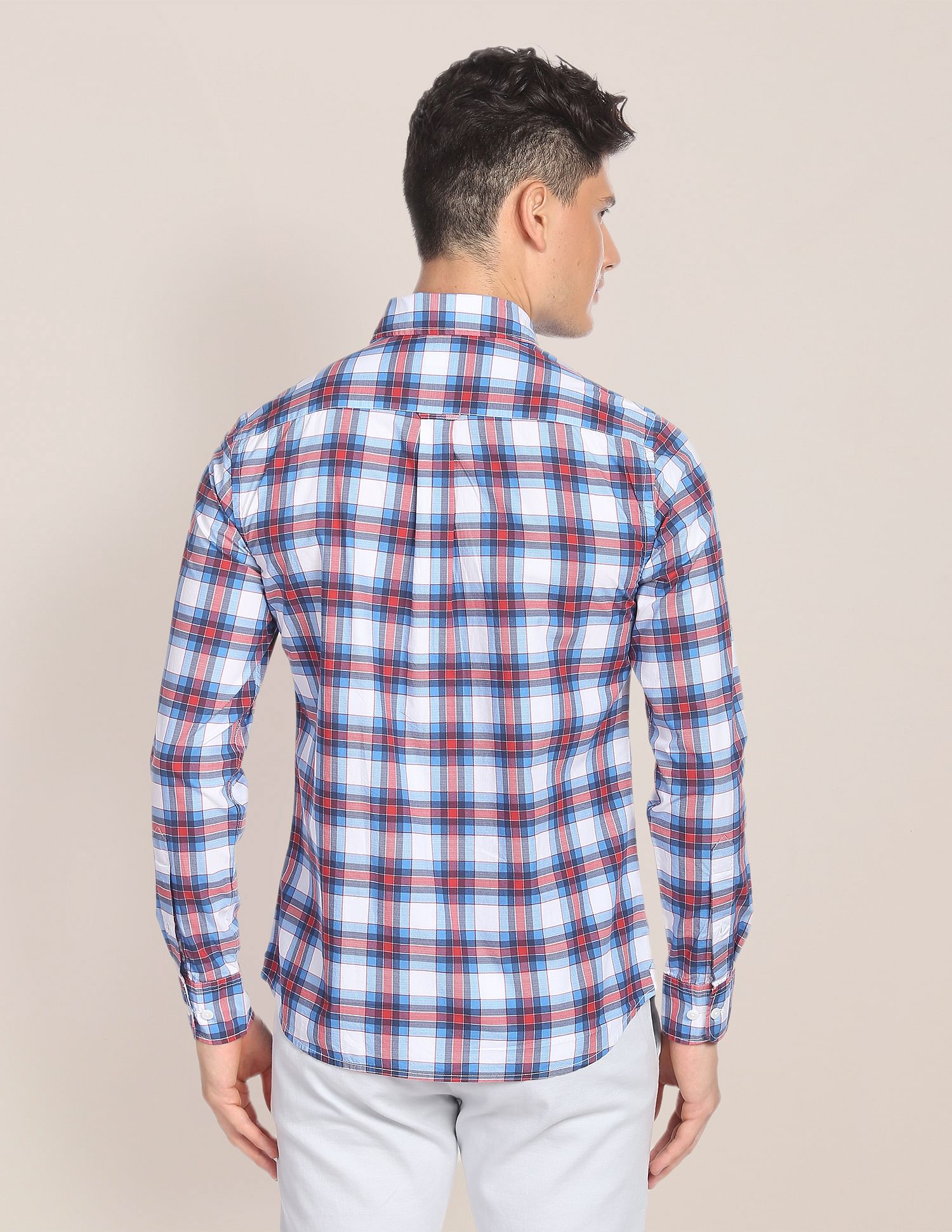 Tartan Tailored Fit Shirt Blue - U.S. POLO ASSN. | Large