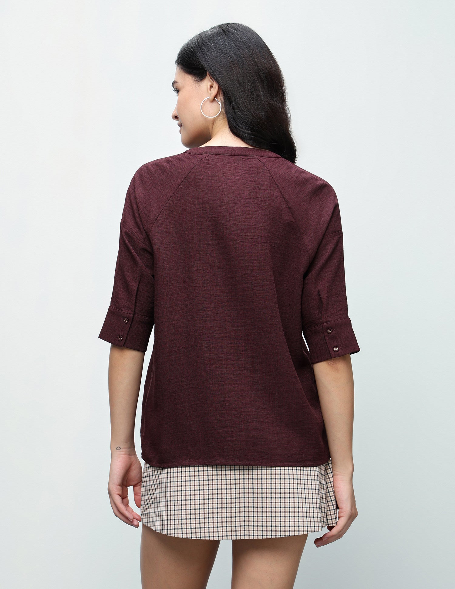 Solid Regular Fit Top Maroon - U.S. Polo Assn. India | Large