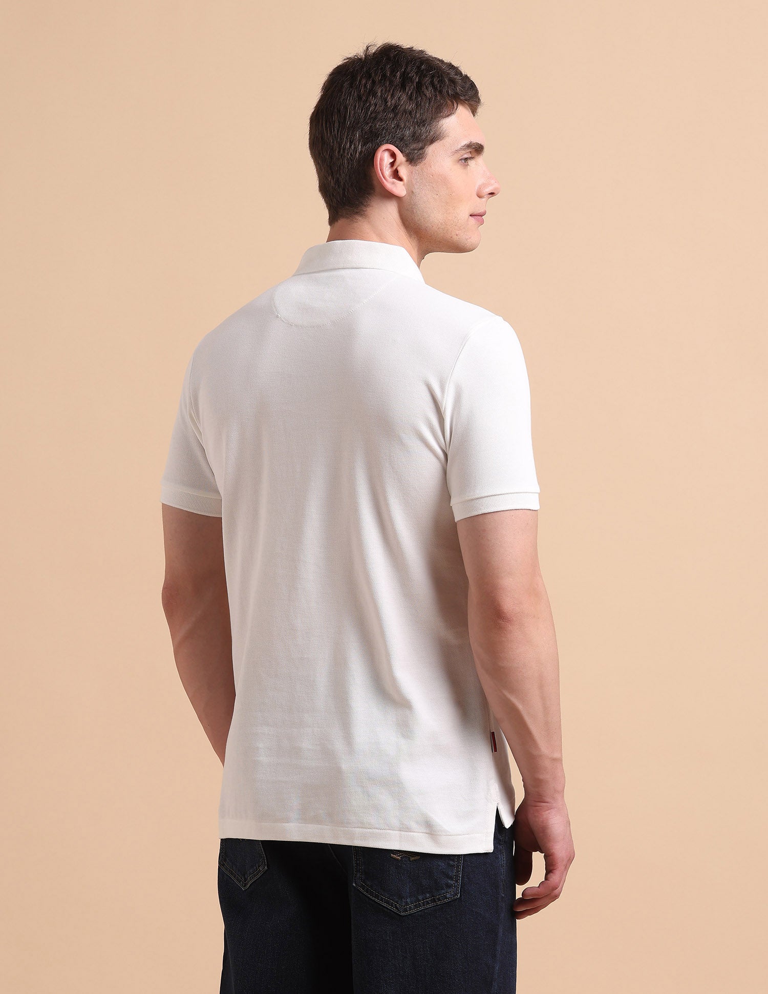 Brand Printed Pure Cotton Polo Shirt Ivory - U.S. POLO ASSN. | Large